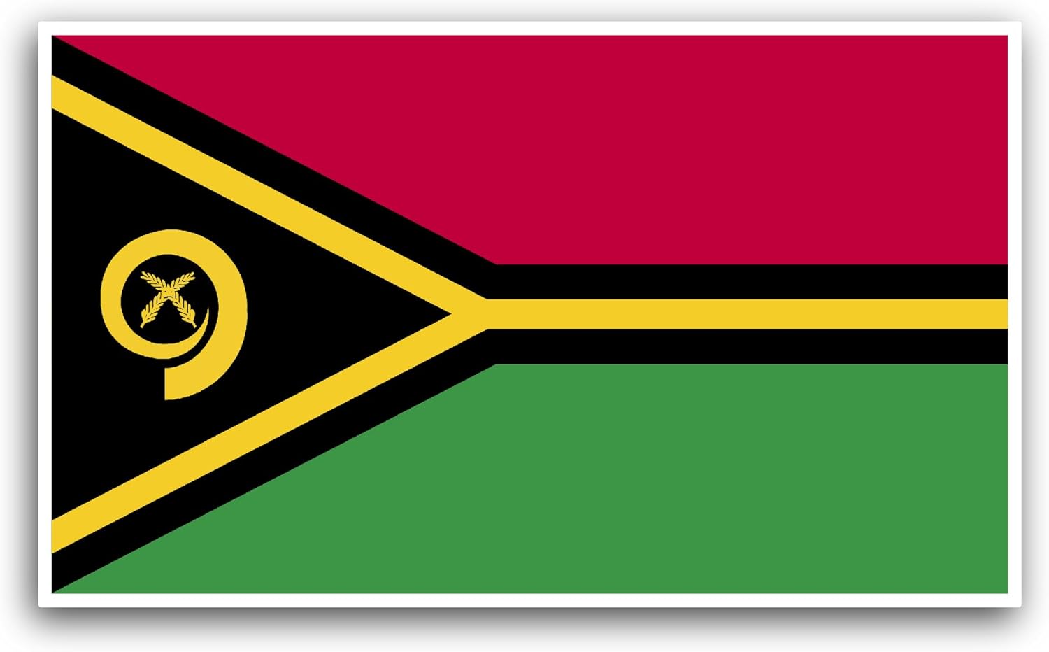 2 (Pieces) 3" and 5" Vanuatu Flag Sticker, Waterproof Vinyl Decals for Many Purpose Like Cars, Trucks, Laptops, Phones, Windows and More