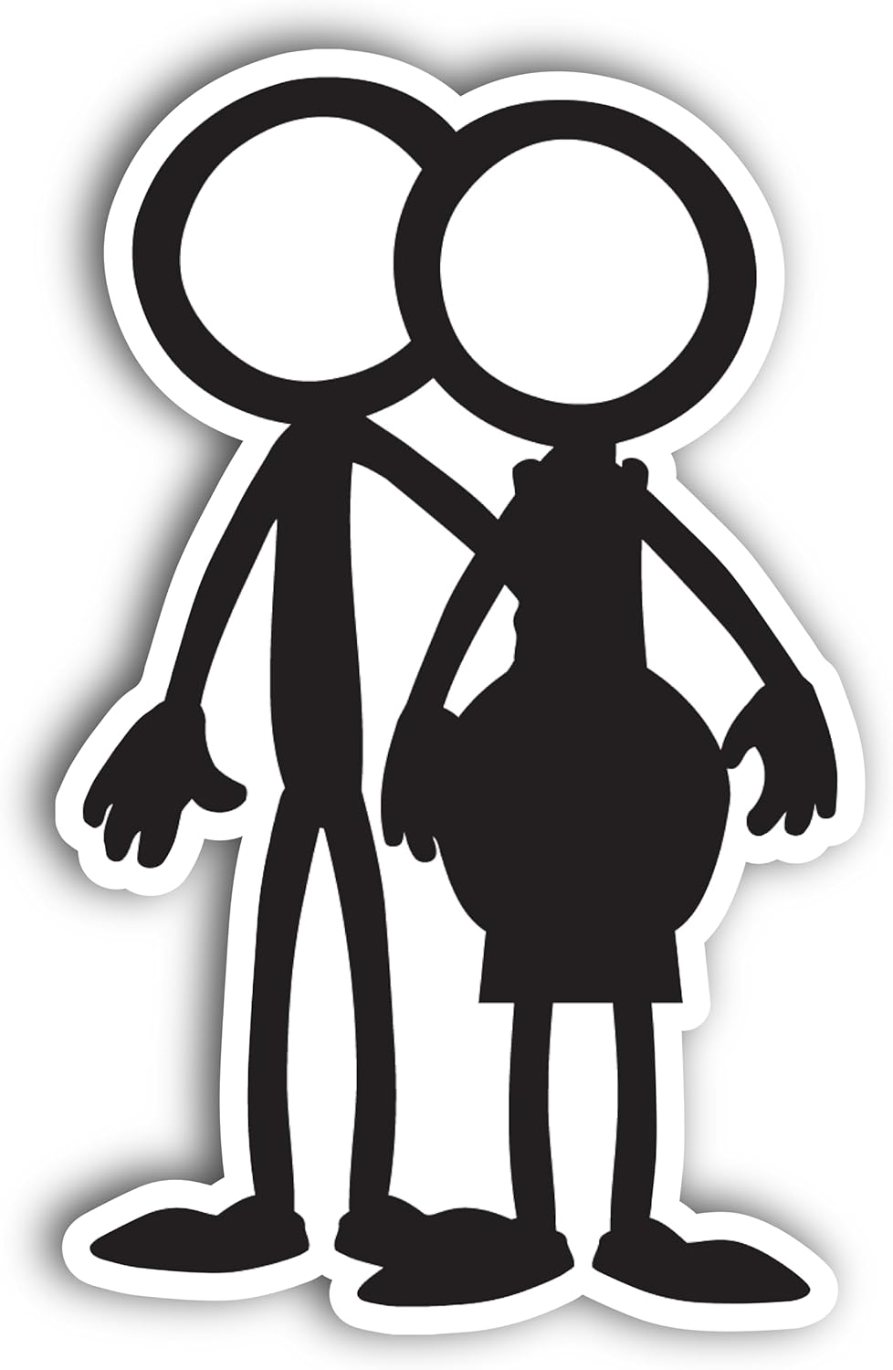 2 (Pieces) 3" and 5" Couple Standing Decal Sticker, Waterproof Vinyl Decals for Many Purpose Like Cars, Trucks, Laptops, Phones, Windows and More