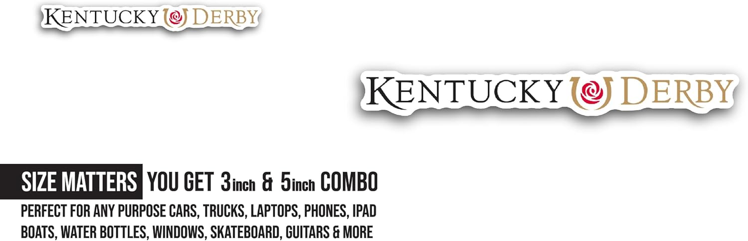 2 (Pieces) 3" and 5" Kentucky D3rby Sticker, Waterproof Vinyl Decals for Many Purpose Like Cars, Trucks, Laptops, Phones, Windows and More