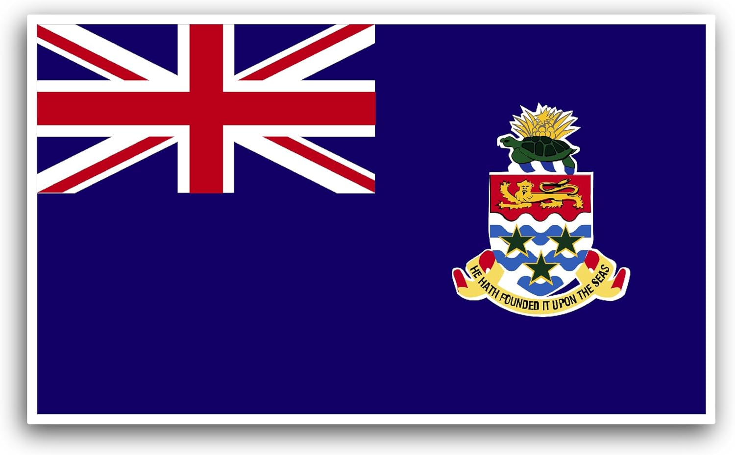 2 (Pieces) 3" and 5" Cayman Islands Flag Sticker, Waterproof Vinyl Decals for Many Purpose Like Cars, Trucks, Laptops, Phones, Windows and More