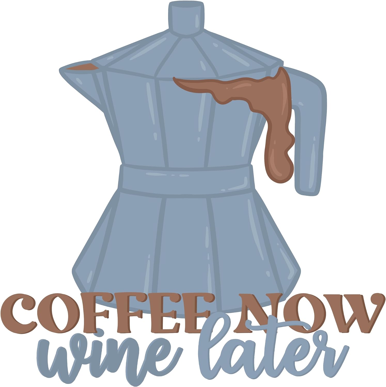 Inspirational Quote "Coffe Now Wine Later." Motivational Sticker Vinyl Decal Motivation Stickers- 5" Vinyl Sticker Waterproof