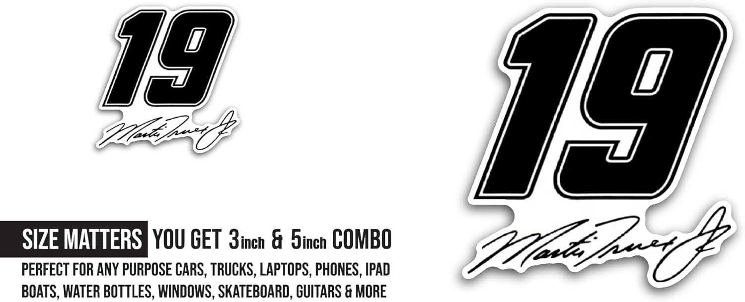 2 (Pieces) 3" and 5" Number 19 Sticker, Waterproof Vinyl Decals for Many Purpose Like Cars, Trucks, Laptops, Phones, Windows and More