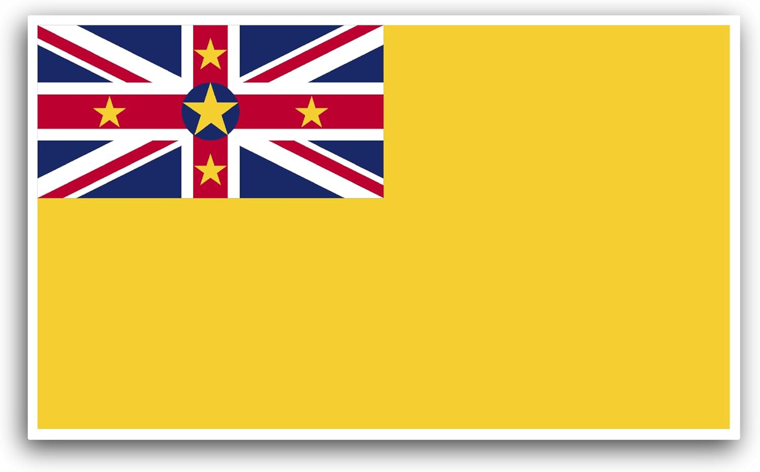 2 (Pieces) 3" and 5" Niue Flag Sticker, Waterproof Vinyl Decals for Many Purpose Like Cars, Trucks, Laptops, Phones, Windows and More
