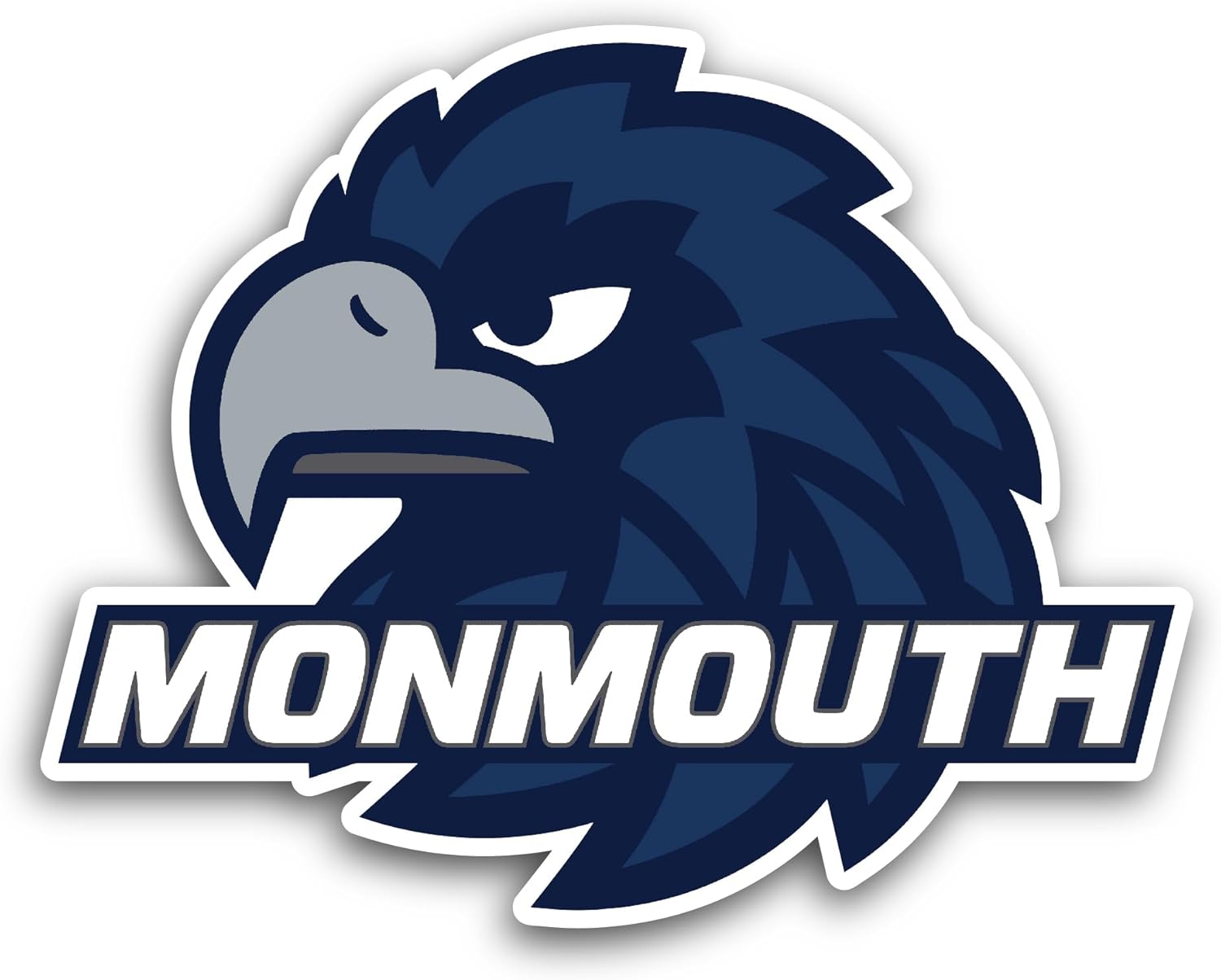 2 (Pieces) 3" and 5" Monm0uth Hawks Sticker, Waterproof Vinyl Decals for Many Purpose Like Cars, Trucks, Laptops, Phones, Windows and More