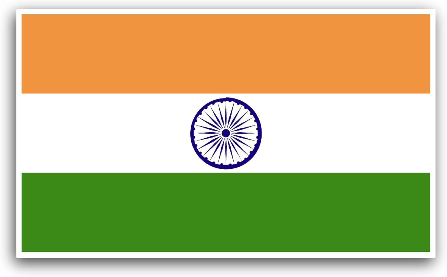 2 (Pieces) 3" and 5" India Flag Sticker, Waterproof Vinyl Decals for Many Purpose Like Cars, Trucks, Laptops, Phones, Windows and More