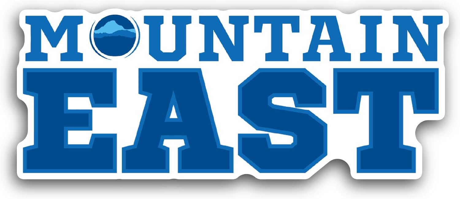 2 (Pieces) 3" and 5" M0untain East Sticker, Waterproof Vinyl Decals for Many Purpose Like Cars, Trucks, Laptops, Phones, Windows and More