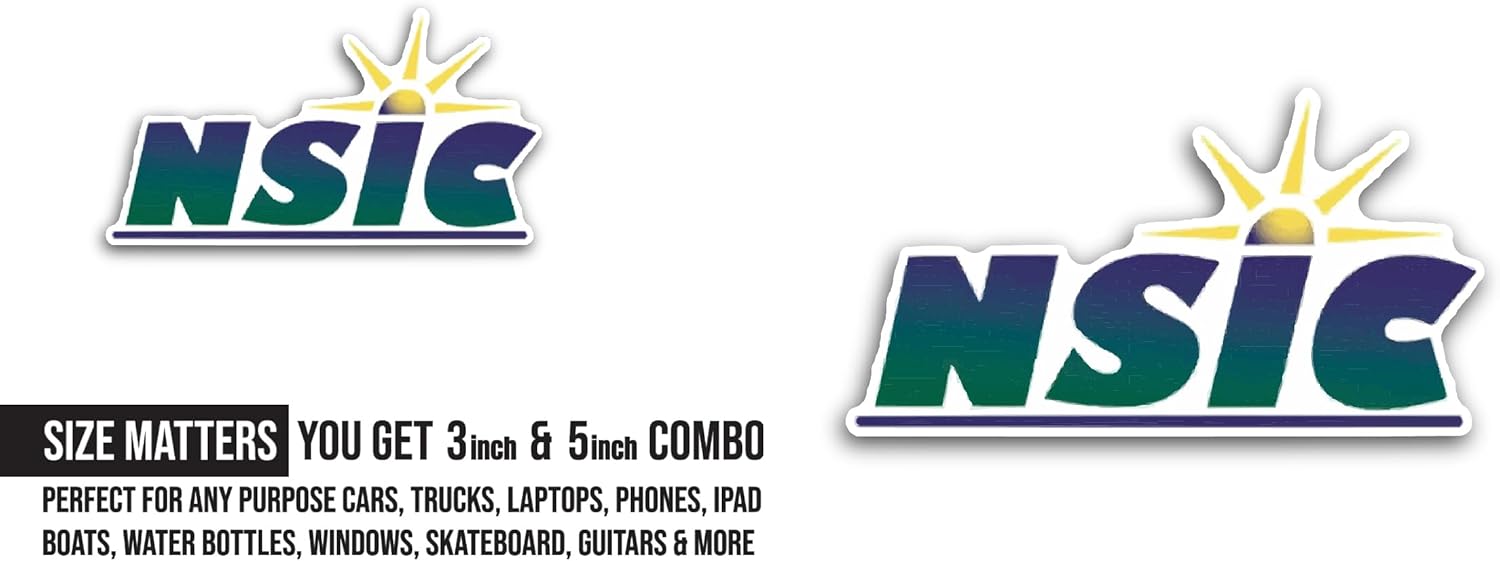 2 (Pieces) 3" and 5" Northern Sun Interc0llegiate Conference Decal Sticker, Waterproof Vinyl Decals for Many Purpose Like Cars, Trucks, Laptops, Phones, Windows and More