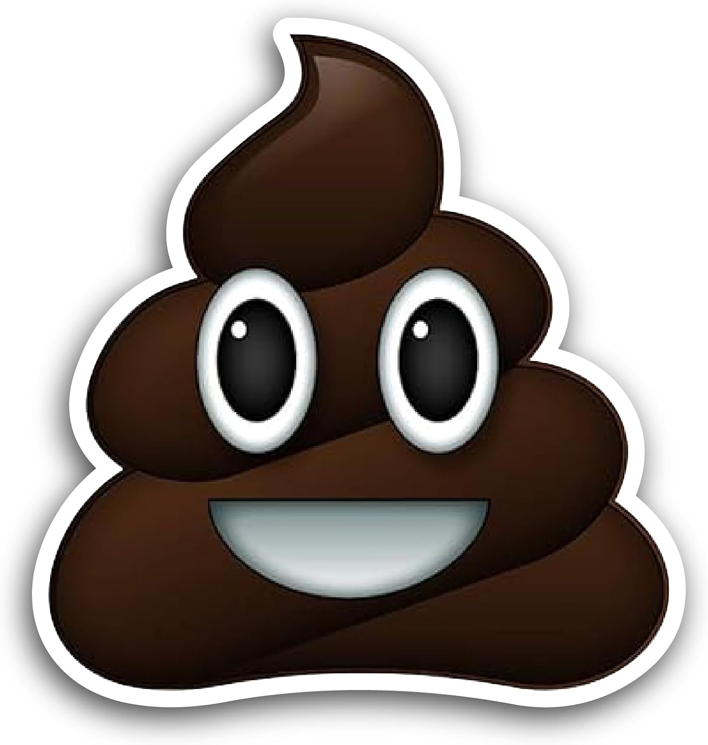 2 (Pieces) 3" and 5" Poop Cartoon Sticker, Waterproof Vinyl Decals for Many Purpose Like Cars, Trucks, Laptops, Phones, Windows and More