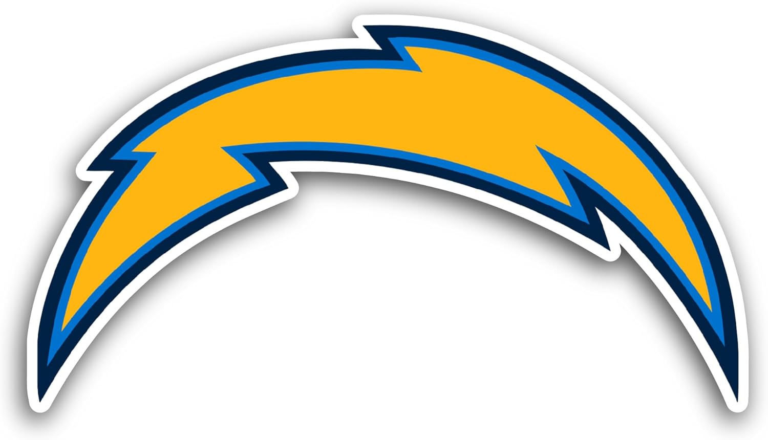 2 (Pieces) 3" and 5" L0s Angeles Chargers Logo Decal Sticker, Waterproof Vinyl Decals for Many Purpose Like Cars, Trucks, Laptops, Phones, Windows and More