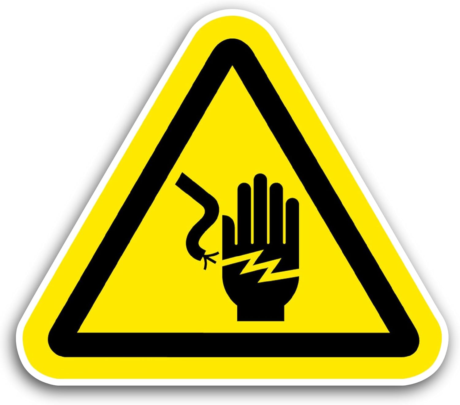 2 (Pieces) 3" and 5" Electrical Shock Sign Sticker, Waterproof Vinyl Decals for Many Purpose Like Cars, Trucks, Laptops, Phones, Windows and More