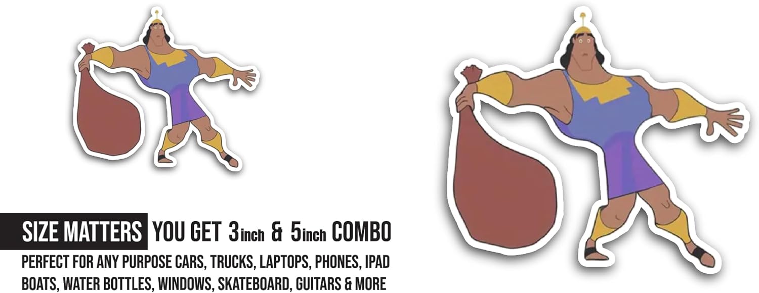 2 (Pieces) 3" and 5" Kr0nk Cartoon Character Sticker, Waterproof Vinyl Decals for Many Purpose Like Cars, Trucks, Laptops, Phones, Windows and More