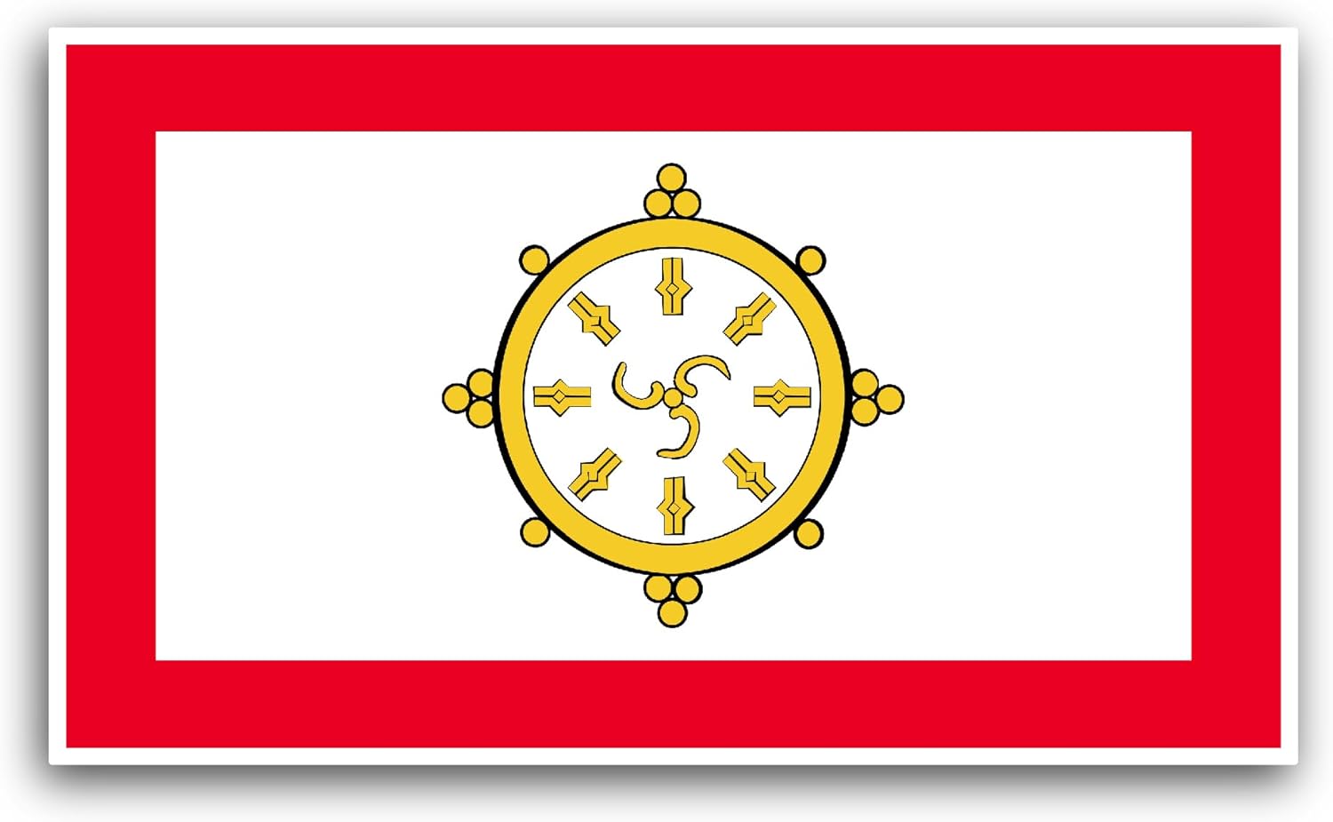 2 (Pieces) 3" and 5" Sikkim Flag Sticker, Waterproof Vinyl Decals for Many Purpose Like Cars, Trucks, Laptops, Phones, Windows and More