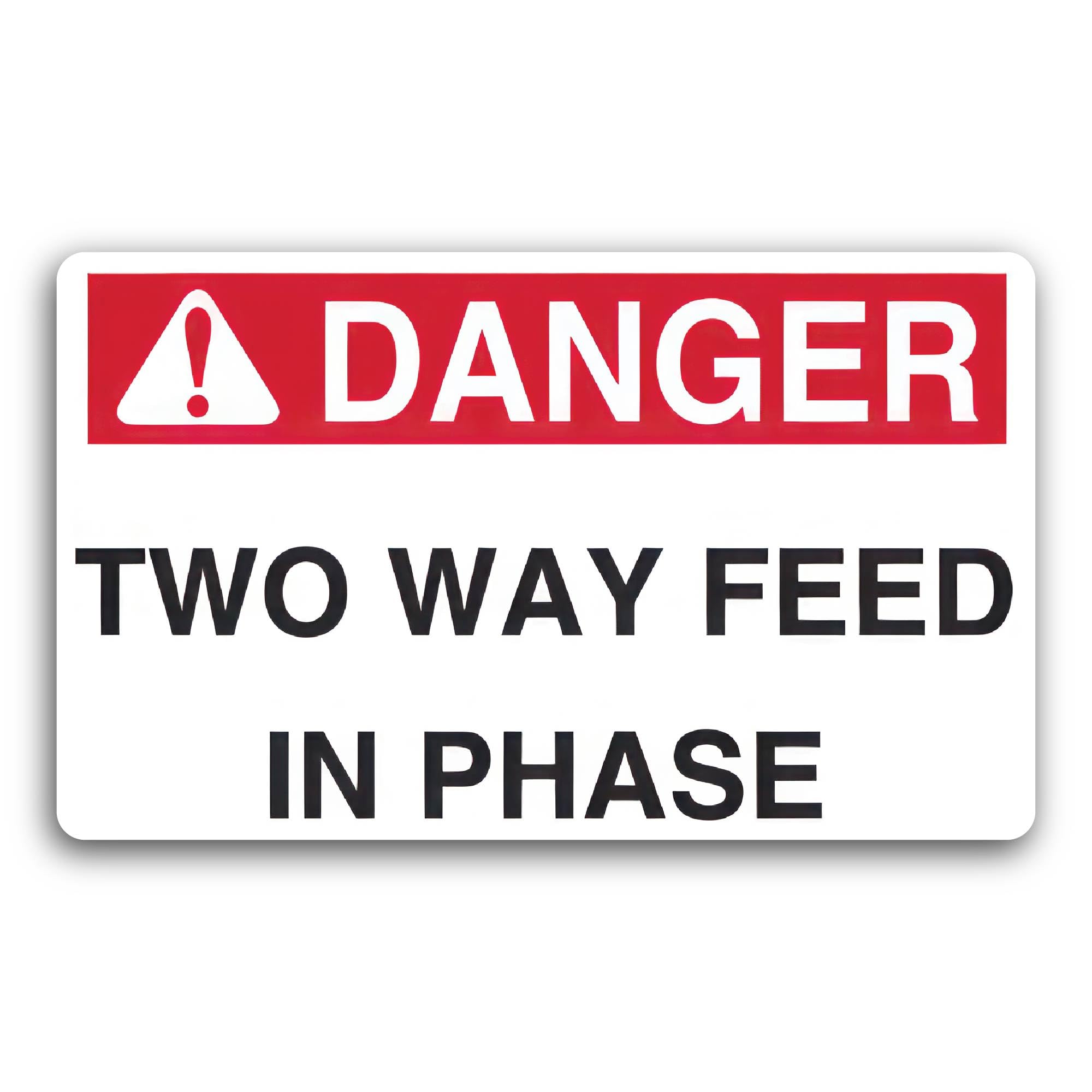 2 (Pieces) 3" and 5" Danger Sign Two Way Feed In Phase Decal Sticker, Waterproof Vinyl Decals for Ma