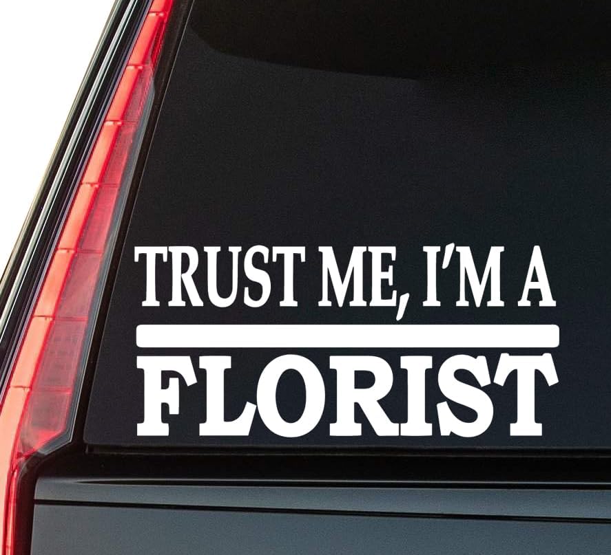 Trust Me Window Vinyl Decal Sticker 6" (White), Waterproof Vinyl Decals for Many Purpose Like Cars, Trucks, Laptops, Phones, Windows and More