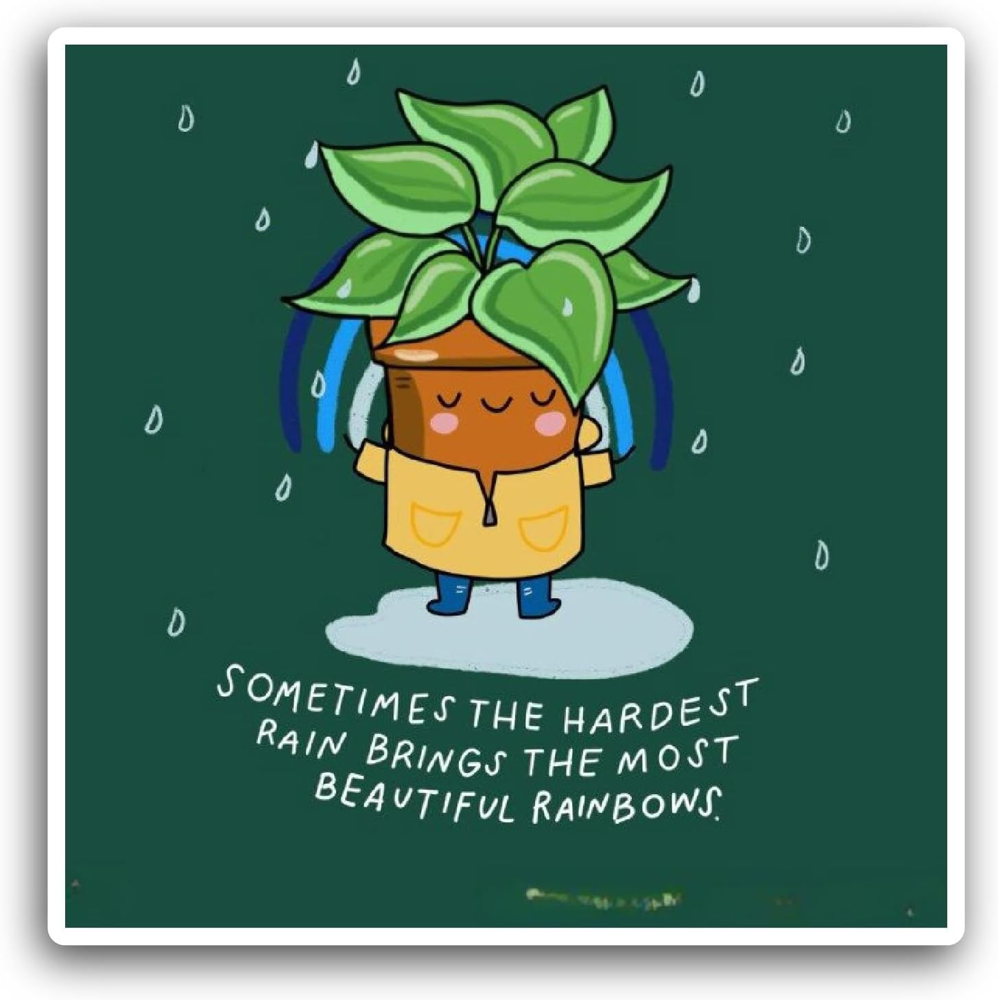 2 (Pieces) 3" and 5" Sometimes The Hardest Rain Text Sticker, Waterproof Vinyl Decals for Many Purpose Like Cars, Trucks, Laptops, Phones, Windows and More