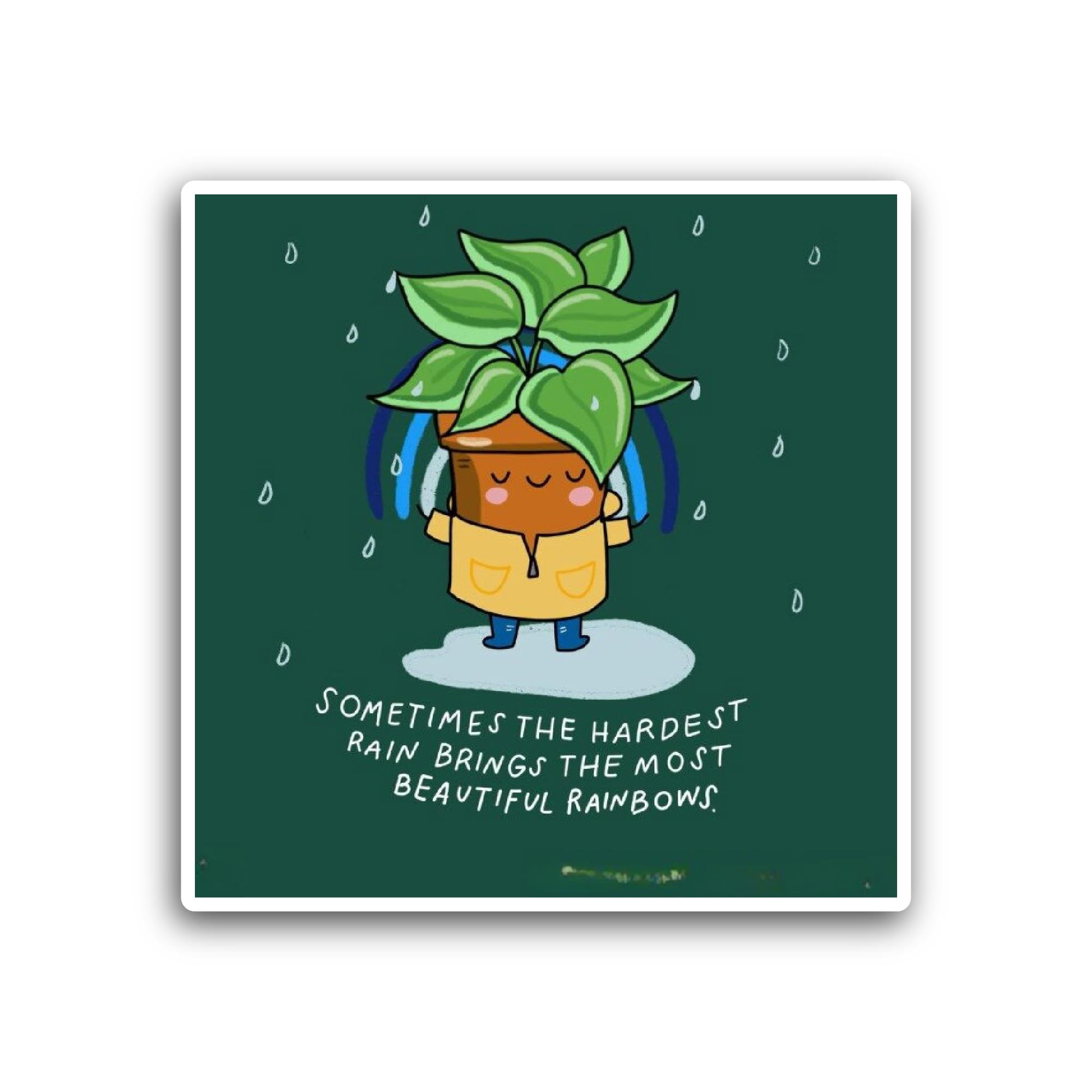 2 (Pieces) 3" and 5" Sometimes The Hardest Rain Text Sticker, Waterproof Vinyl Decals for Many Purpo