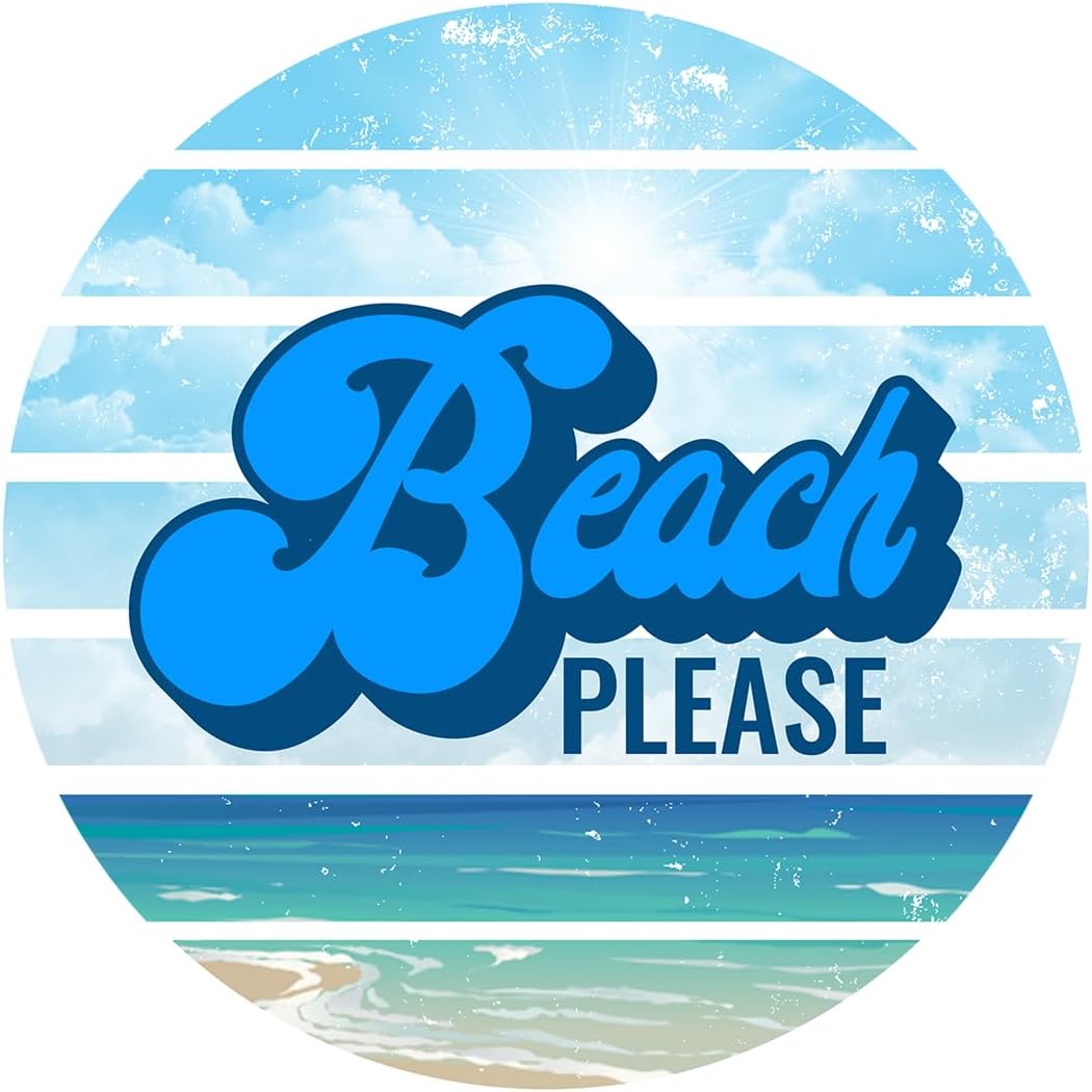 Inspirational Quote "Beach Please" Motivational Sticker Vinyl Decal Motivation Stickers- 5" Vinyl Sticker Waterproof