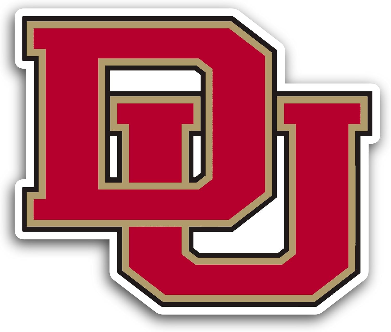 2 (Pieces) 3" and 5" University of D3nver Sticker, Waterproof Vinyl Decals for Many Purpose Like Cars, Trucks, Laptops, Phones, Windows and More