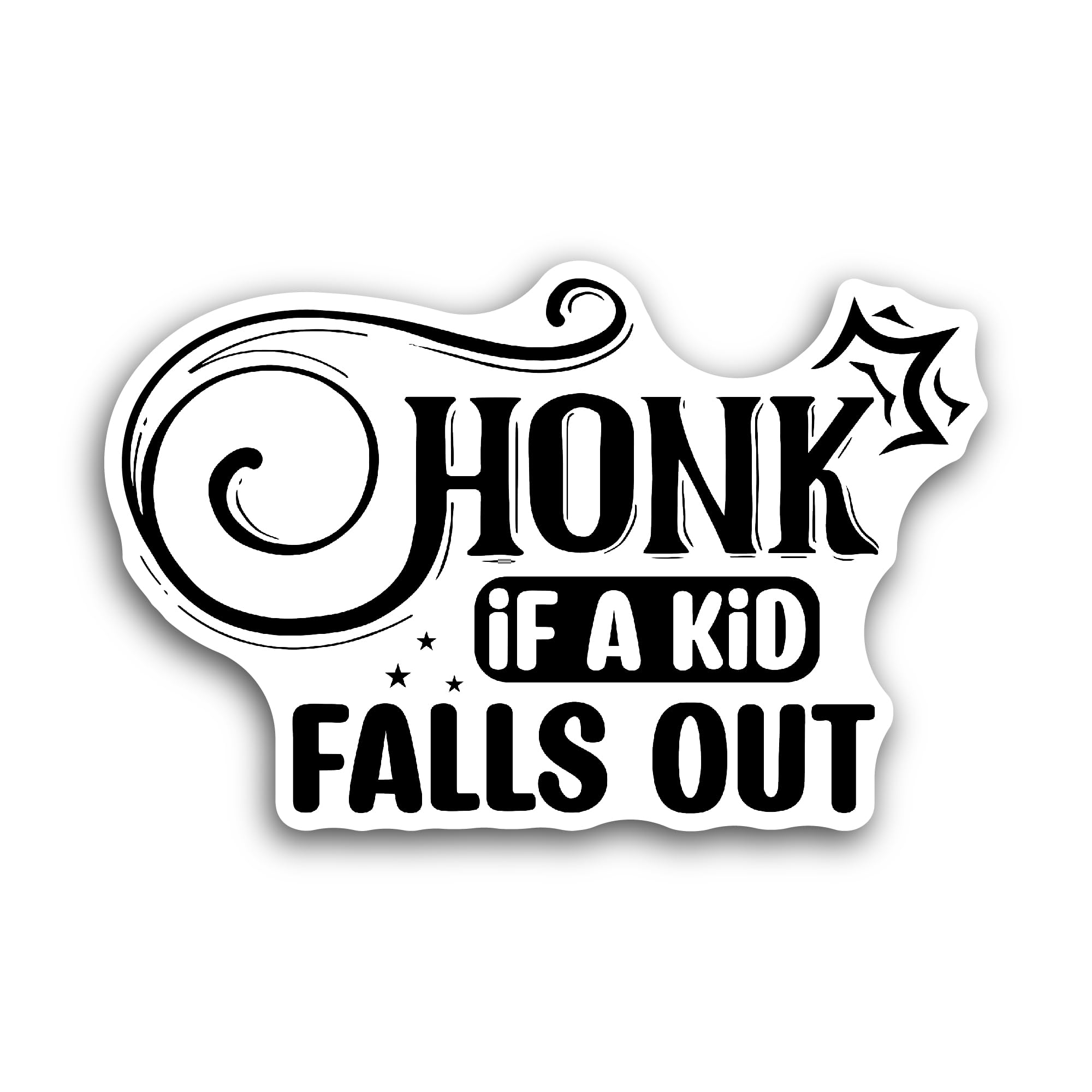 2 (Pieces) 3" and 5" Honk If a Kid Falls Out Text Sticker, Waterproof Vinyl Decals for Many Purpose 