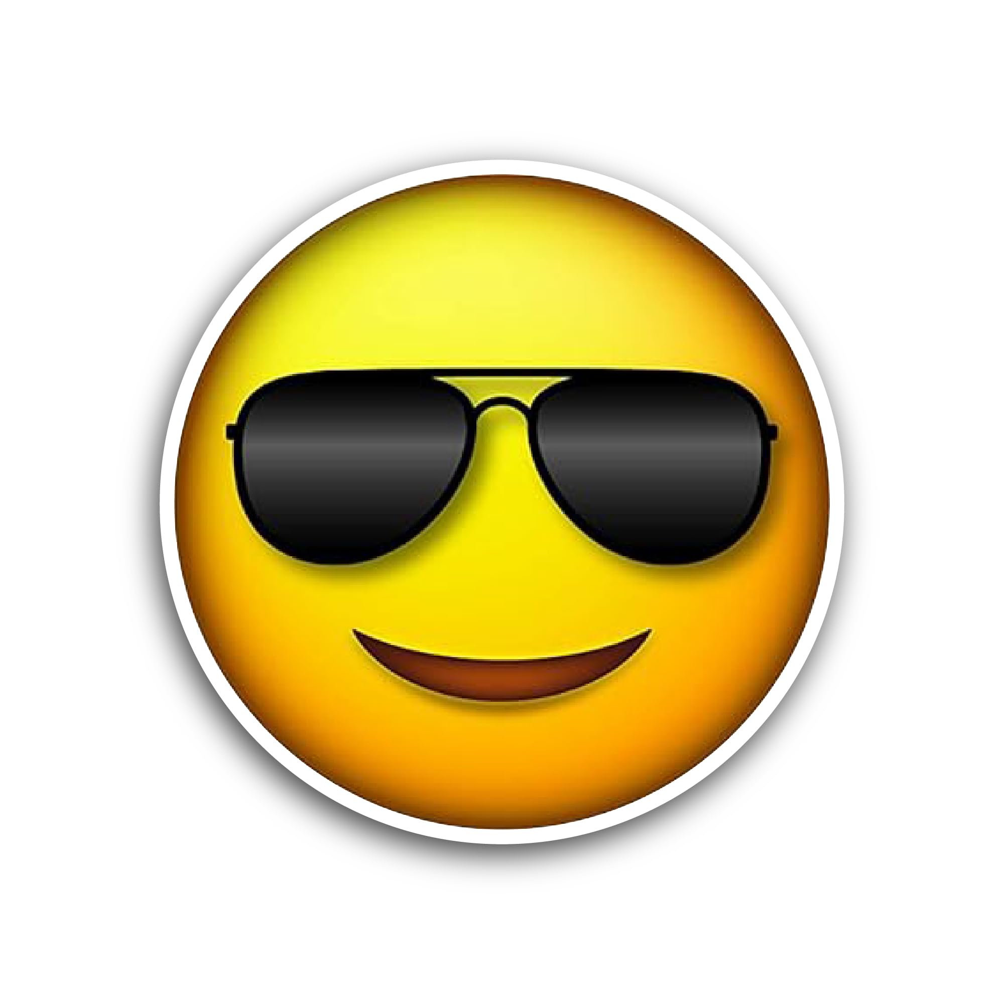 2 (Pieces) 3" and 5" Smiley Sunglasses Face Sticker, Waterproof Vinyl Decals for Many Purpose Like C