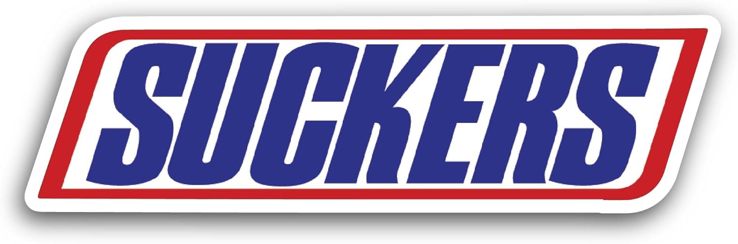 2 (Pieces) 3" and 5" Suckers Sticker, Waterproof Vinyl Decals for Many Purpose Like Cars, Trucks, Laptops, Phones, Windows and More