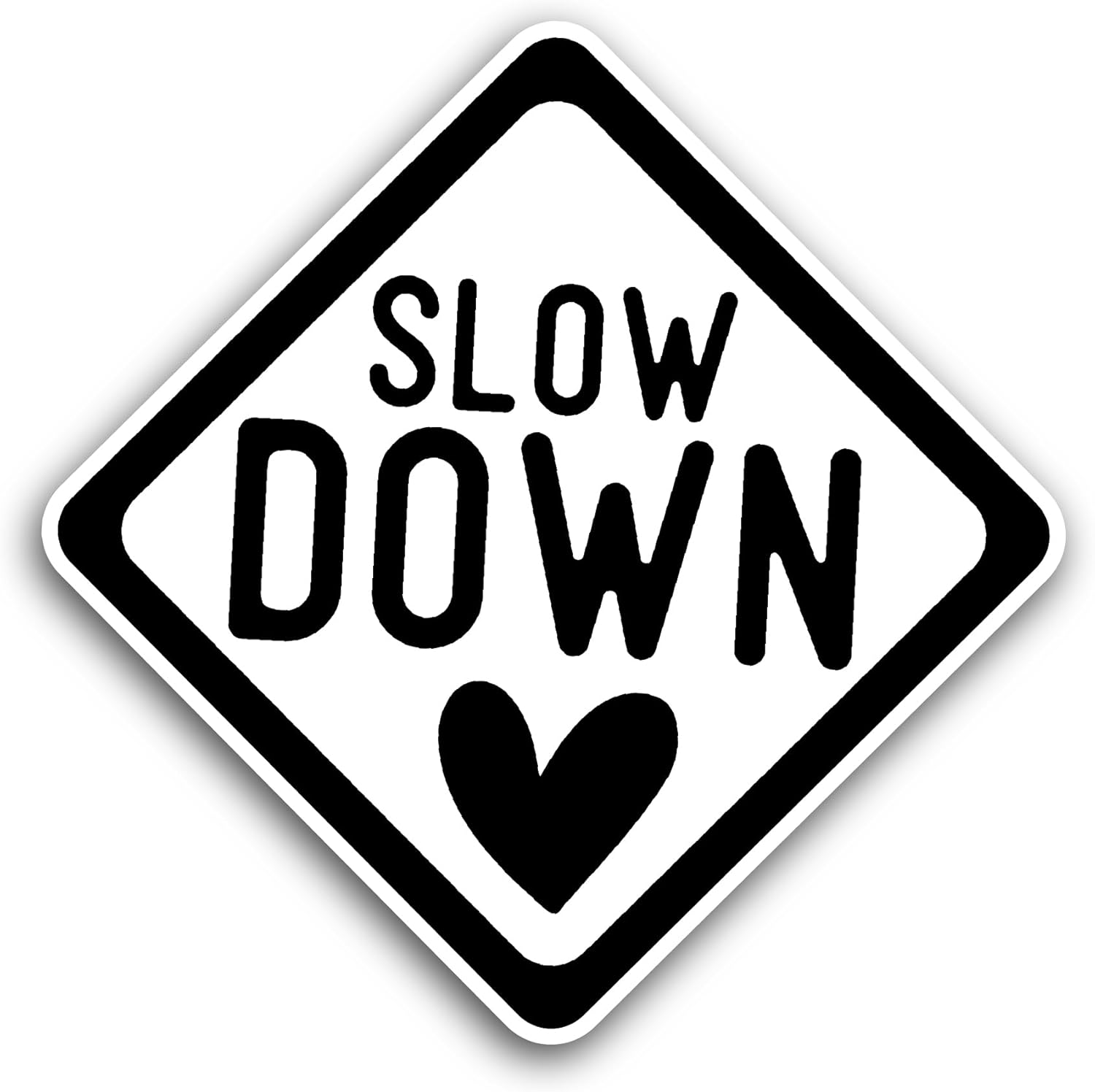 2 (Pieces) 3" and 5" Slow Down Sticker, Waterproof Vinyl Decals for Many Purpose Like Cars, Trucks, Laptops, Phones, Windows and More
