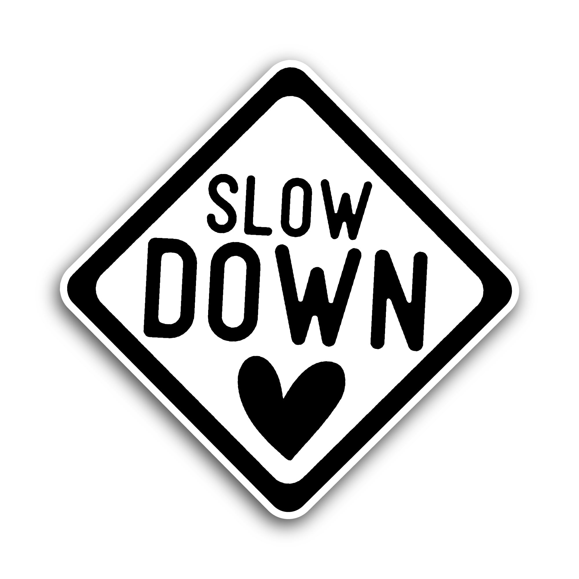 2 (Pieces) 3" and 5" Slow Down Sticker, Waterproof Vinyl Decals for Many Purpose Like Cars, Trucks, 