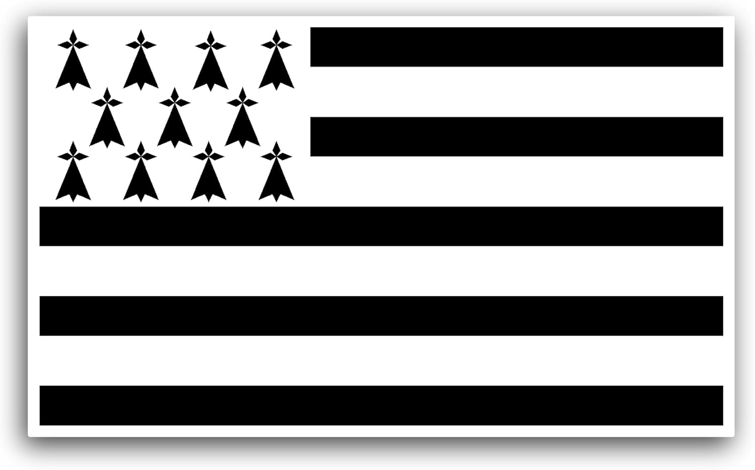 2 (Pieces) 3" and 5" Brittany Flag Sticker, Waterproof Vinyl Decals for Many Purpose Like Cars, Trucks, Laptops, Phones, Windows and More
