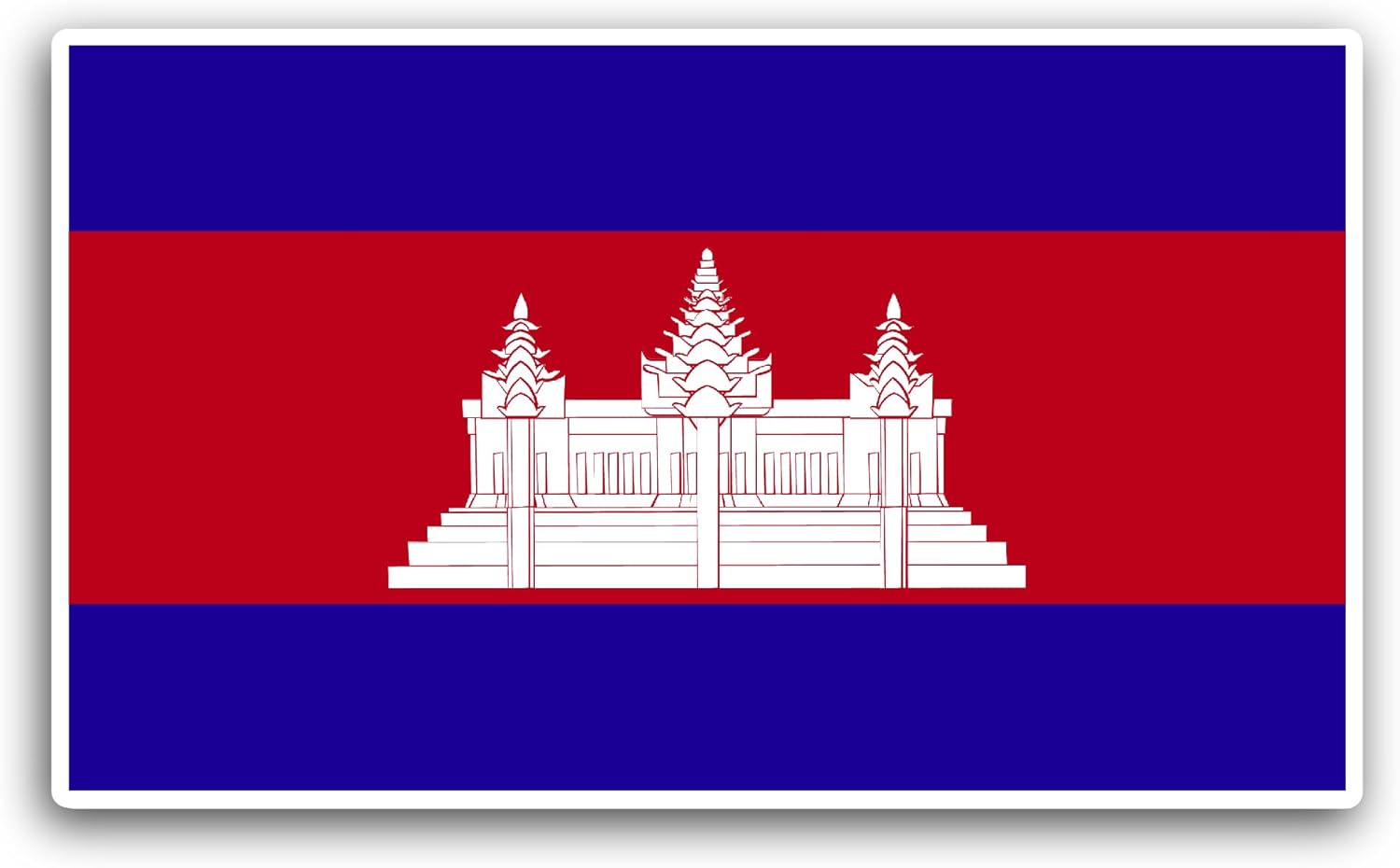 2 (Pieces) 3" and 5" Cambodia Flag Sticker, Waterproof Vinyl Decals for Many Purpose Like Cars, Trucks, Laptops, Phones, Windows and More