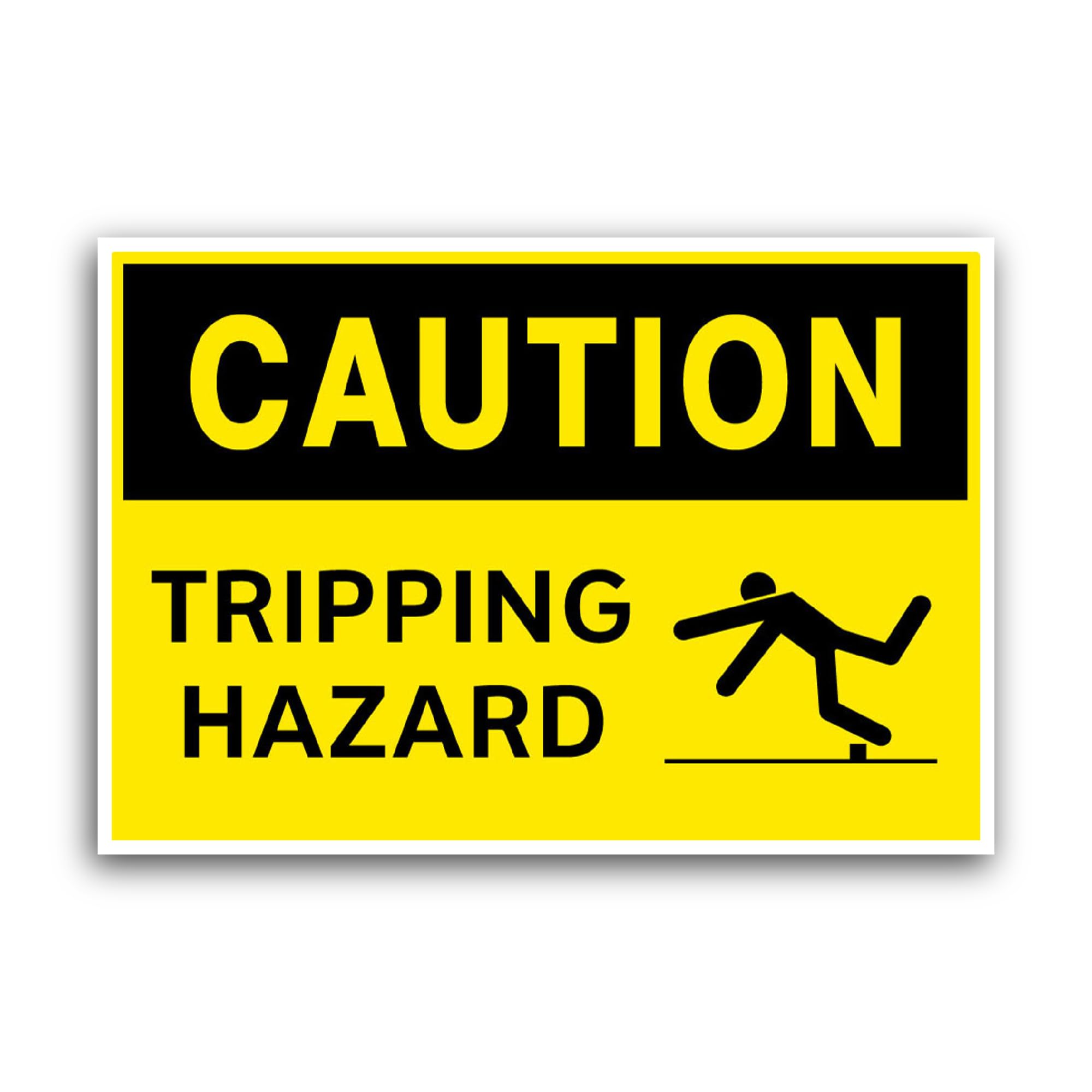 2 (Pieces) 3" and 5" Tripping Hazard Sign Sticker, Waterproof Vinyl Decals for Many Purpose Like Car
