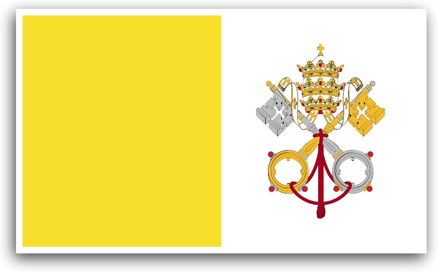 2 (Pieces) 3" and 5" Vatican City - Holy See Flag Sticker, Waterproof Vinyl Decals for Many Purpose Like Cars, Trucks, Laptops, Phones, Windows and More