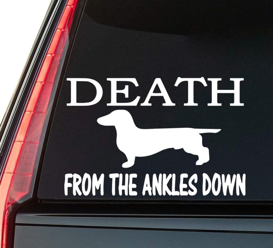 Death from The Ankles Down Window Vinyl Decal Sticker 6" (White), Waterproof Vinyl Decals for Many Purpose Like Cars, Trucks, Laptops, Phones, Windows and More