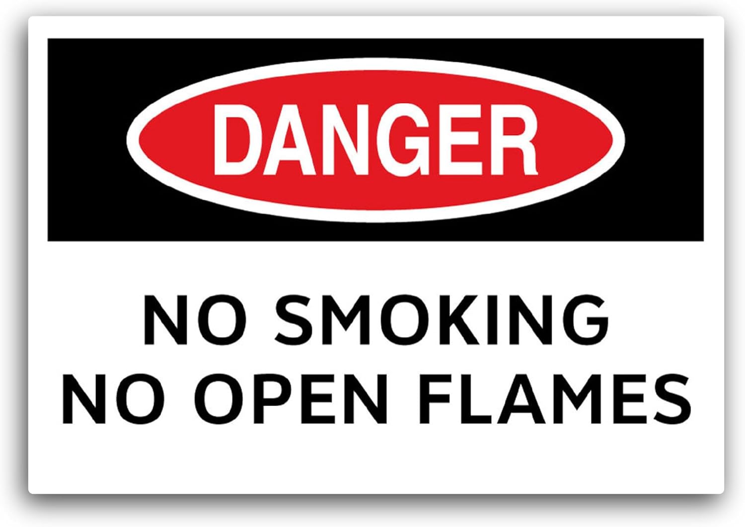 2 (Pieces) 3" and 5" Danger No Smoking No Open Flames Sticker, Waterproof Vinyl Decals for Many Purpose Like Cars, Trucks, Laptops, Phones, Windows and More