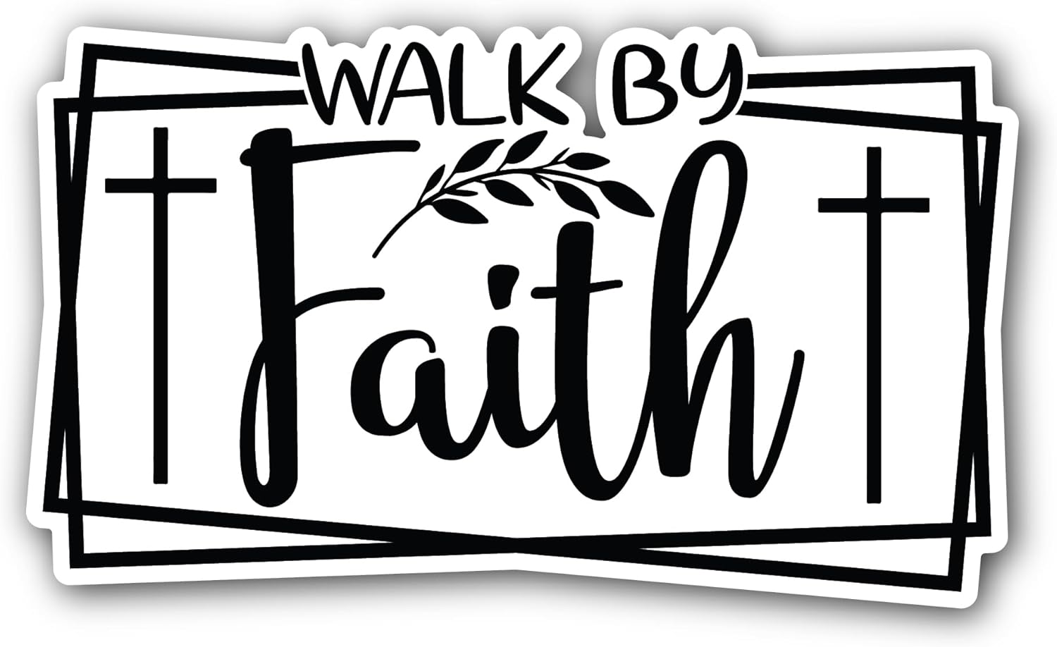 2 (Pieces) 3" and 5" Faith Sticker, Waterproof Vinyl Decals for Many Purpose Like Cars, Trucks, Laptops, Phones, Windows and More