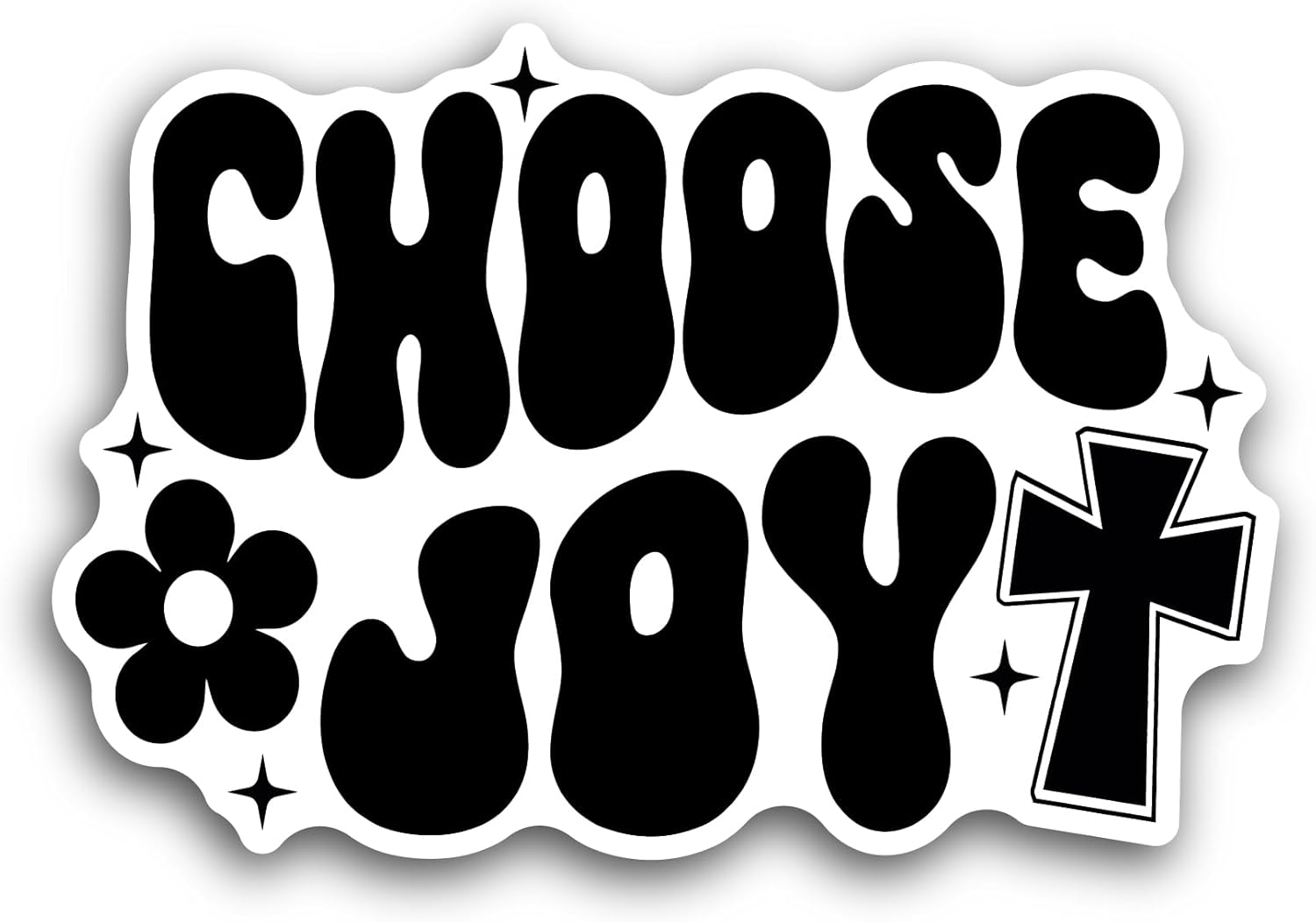 2 (Pieces) 3" and 5" Choose Joy Text Sticker, Waterproof Vinyl Decals for Many Purpose Like Cars, Trucks, Laptops, Phones, Windows and More