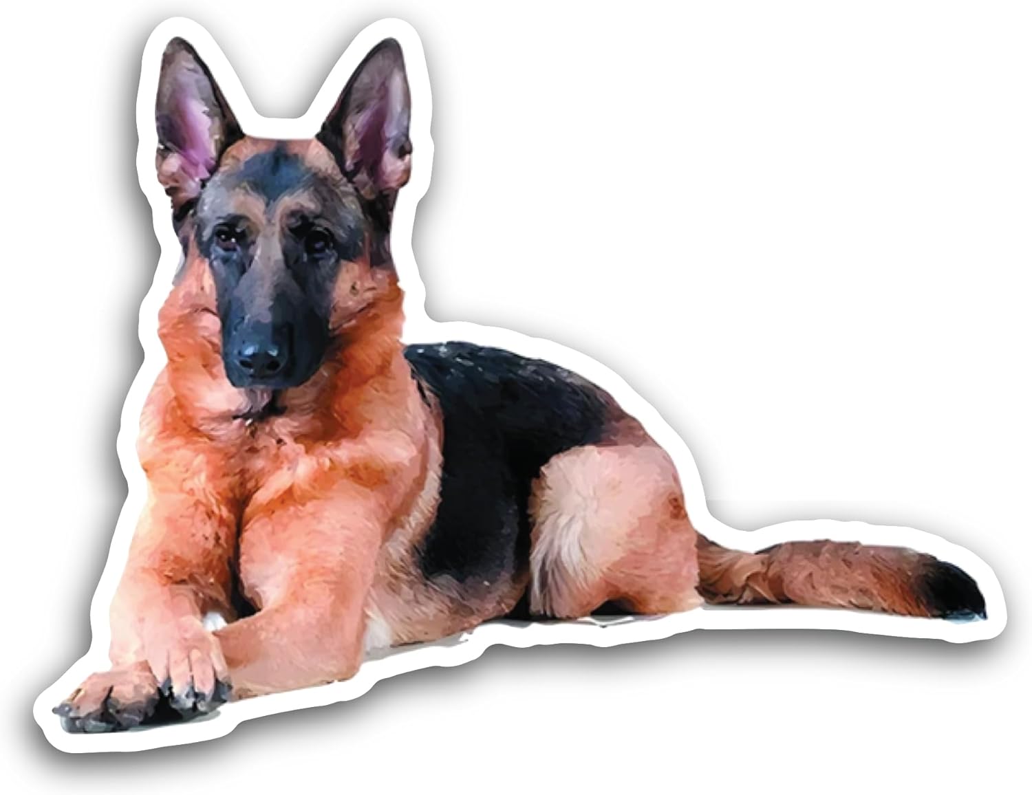 2 (Pieces) 3" and 5" German Shepherd Sticker, Waterproof Vinyl Decals for Many Purpose Like Cars, Trucks, Laptops, Phones, Windows and More