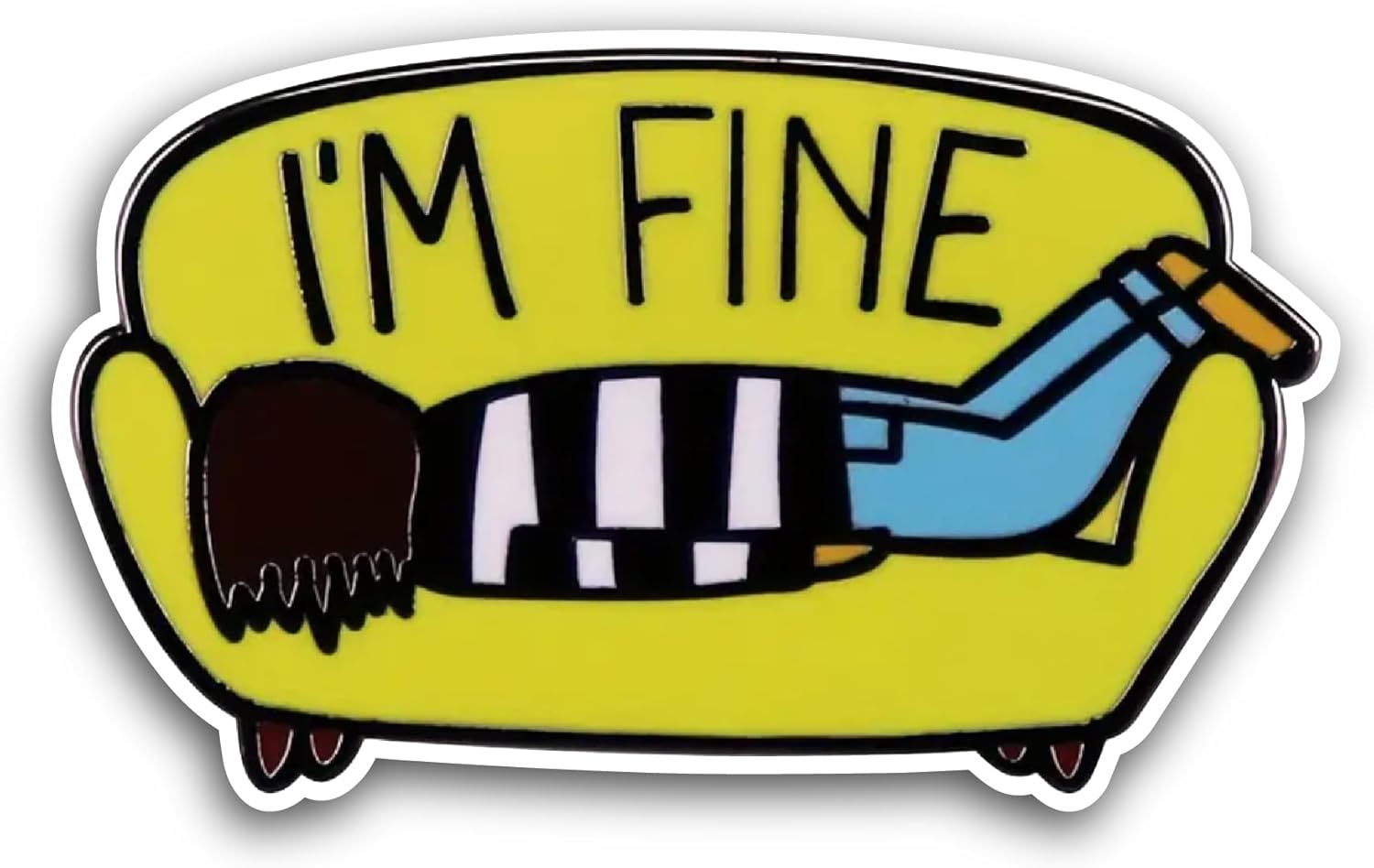 2 (Pieces) 3" and 5" I’m Fine Sticker, Waterproof Vinyl Decals for Many Purpose Like Cars, Trucks, Laptops, Phones, Windows and More