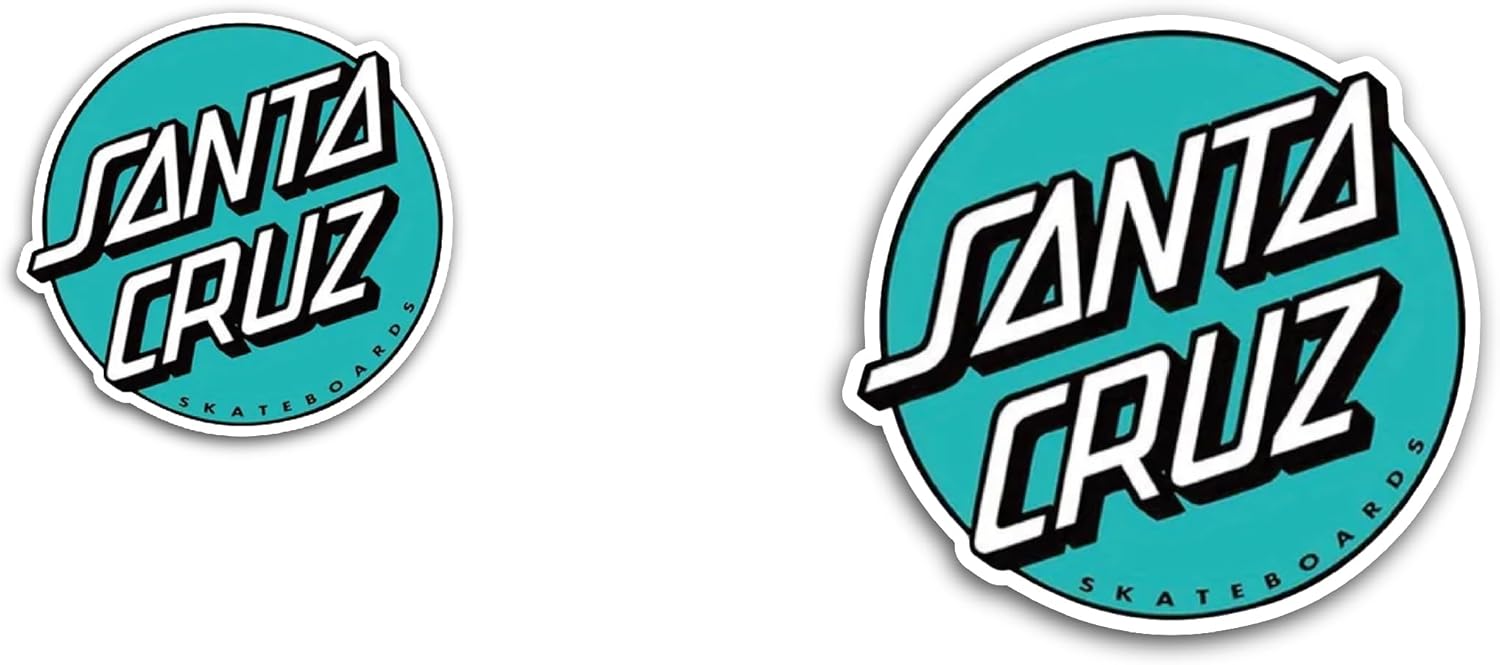 2 (Pieces) 3" and 5" S@nta Cruz Sticker, Waterproof Vinyl Decals for Many Purpose Like Cars, Trucks, Laptops, Phones, Windows and More