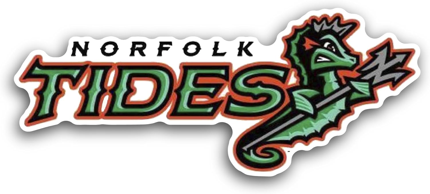 2 (Pieces) 3" and 5" N0rfolk Baseball Logo Decal Sticker, Waterproof Vinyl Decals for Many Purpose Like Cars, Trucks, Laptops, Phones, Windows and More