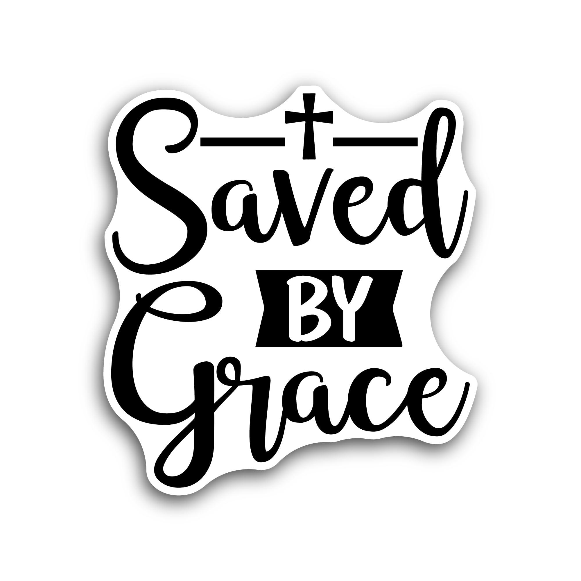 2 (Pieces) 3" and 5" Saved by Grace Sticker, Waterproof Vinyl Decals for Many Purpose Like Cars, Tru