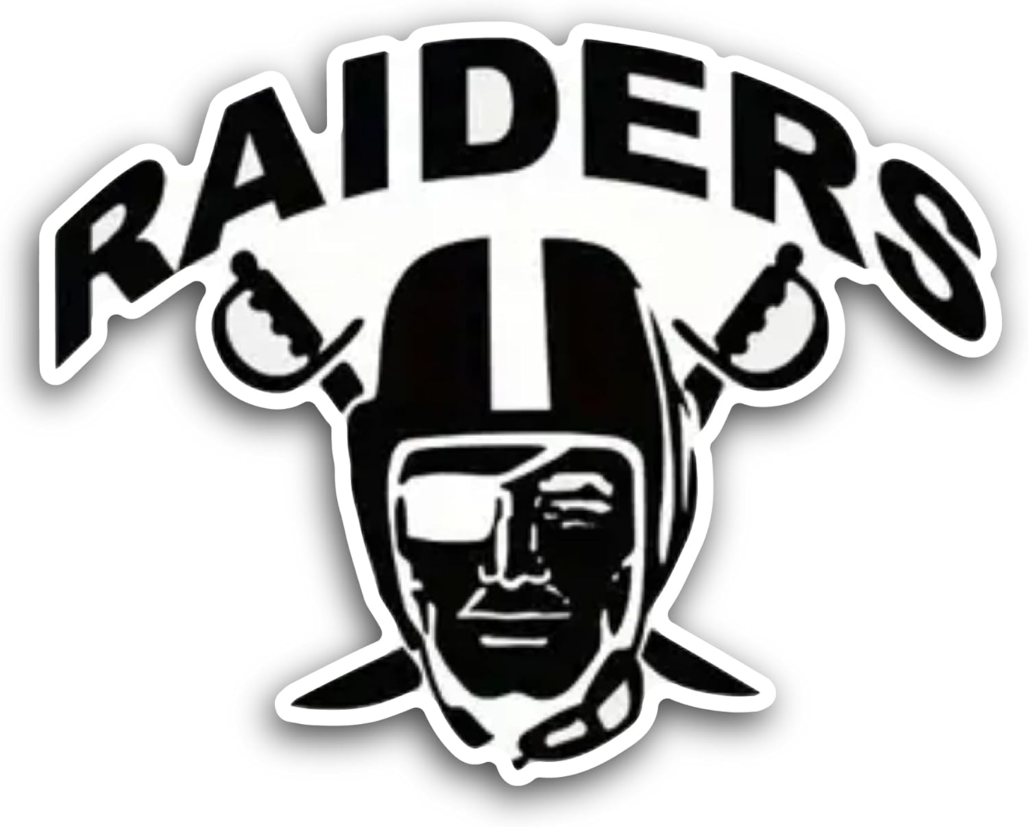 2 (Pieces) 3" and 5" Raiders Text Sticker, Waterproof Vinyl Decals for Many Purpose Like Cars, Trucks, Laptops, Phones, Windows and More
