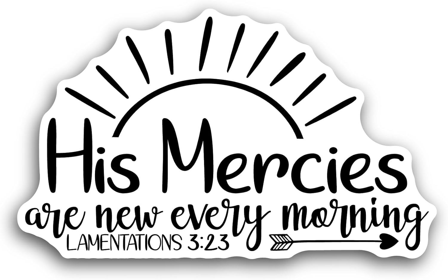2 (Pieces) 3" and 5" His Mercies Sticker, Waterproof Vinyl Decals for Many Purpose Like Cars, Trucks, Laptops, Phones, Windows and More