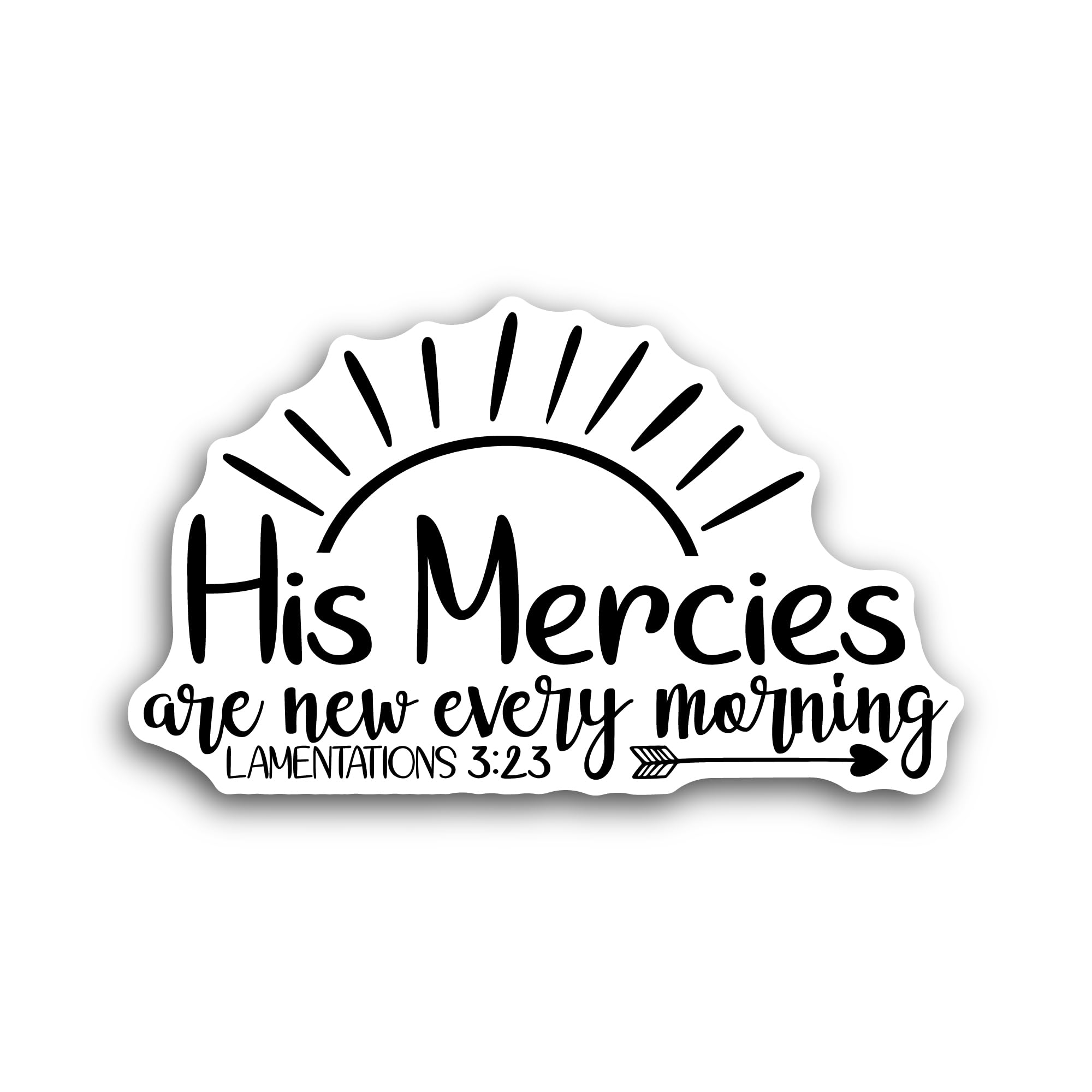 2 (Pieces) 3" and 5" His Mercies Sticker, Waterproof Vinyl Decals for Many Purpose Like Cars, Trucks