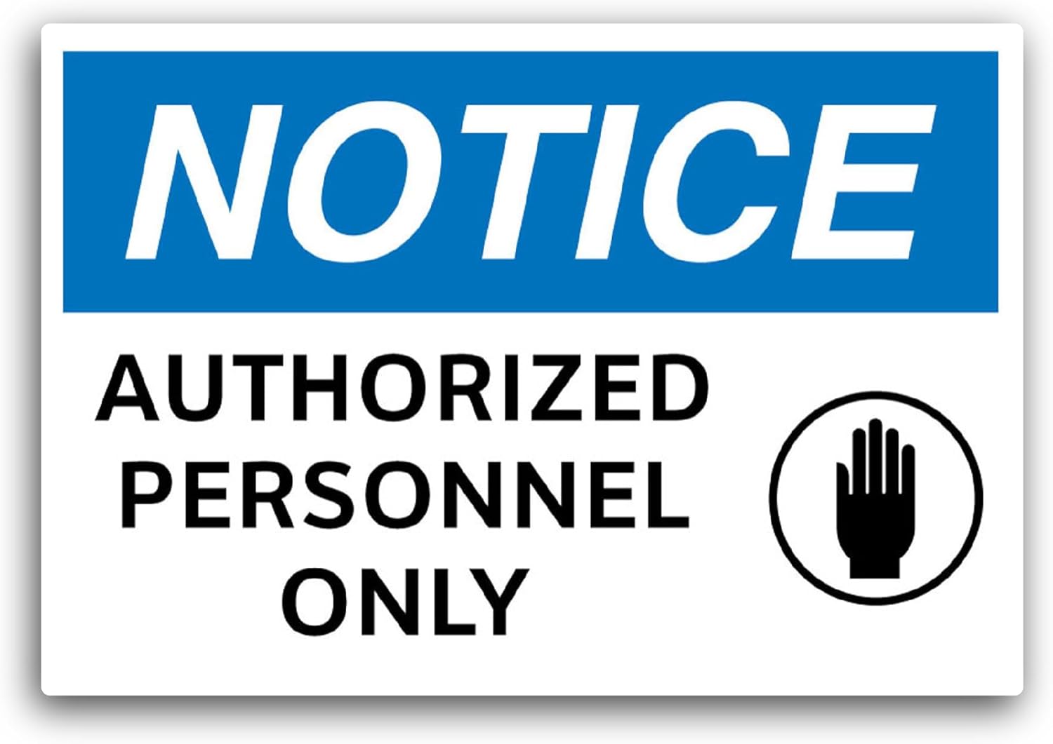 2 (Pieces) 3" and 5" Notice Authorized Personnel Only Sticker, Waterproof Vinyl Decals for Many Purpose Like Cars, Trucks, Laptops, Phones, Windows and More
