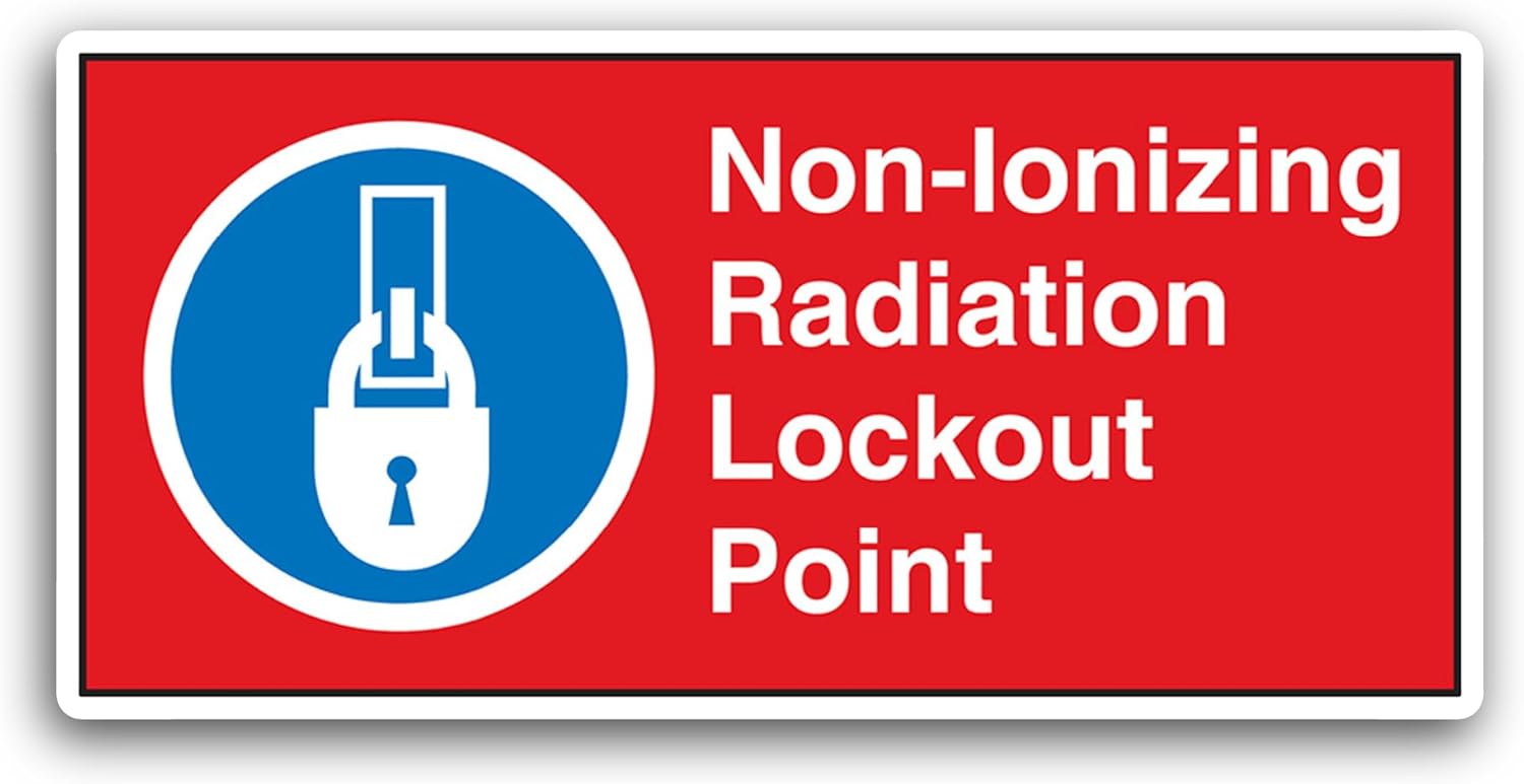 2 (Pieces) 3" and 5" Non-Ionizing Radiation Lockout Point Sticker, Waterproof Vinyl Decals for Many Purpose Like Cars, Trucks, Laptops, Phones, Windows and More