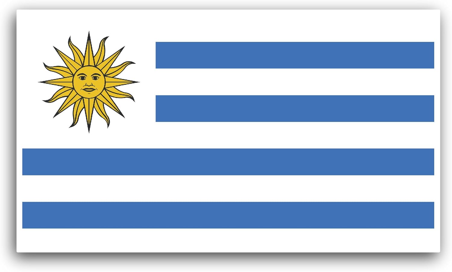 2 (Pieces) 3" and 5" Uruguay Flag Sticker, Waterproof Vinyl Decals for Many Purpose Like Cars, Trucks, Laptops, Phones, Windows and More