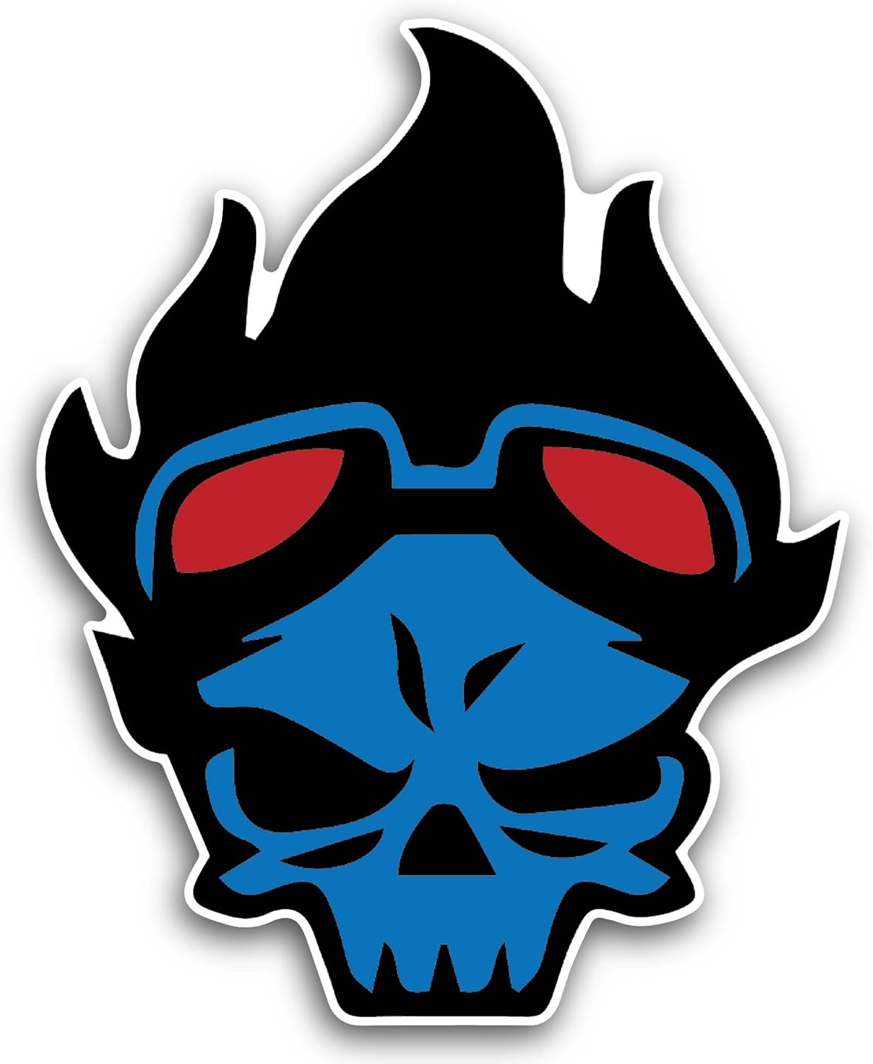 2 (Pieces) 3" and 5" Flaming Skull Sticker, Waterproof Vinyl Decals for Many Purpose Like Cars, Trucks, Laptops, Phones, Windows and More