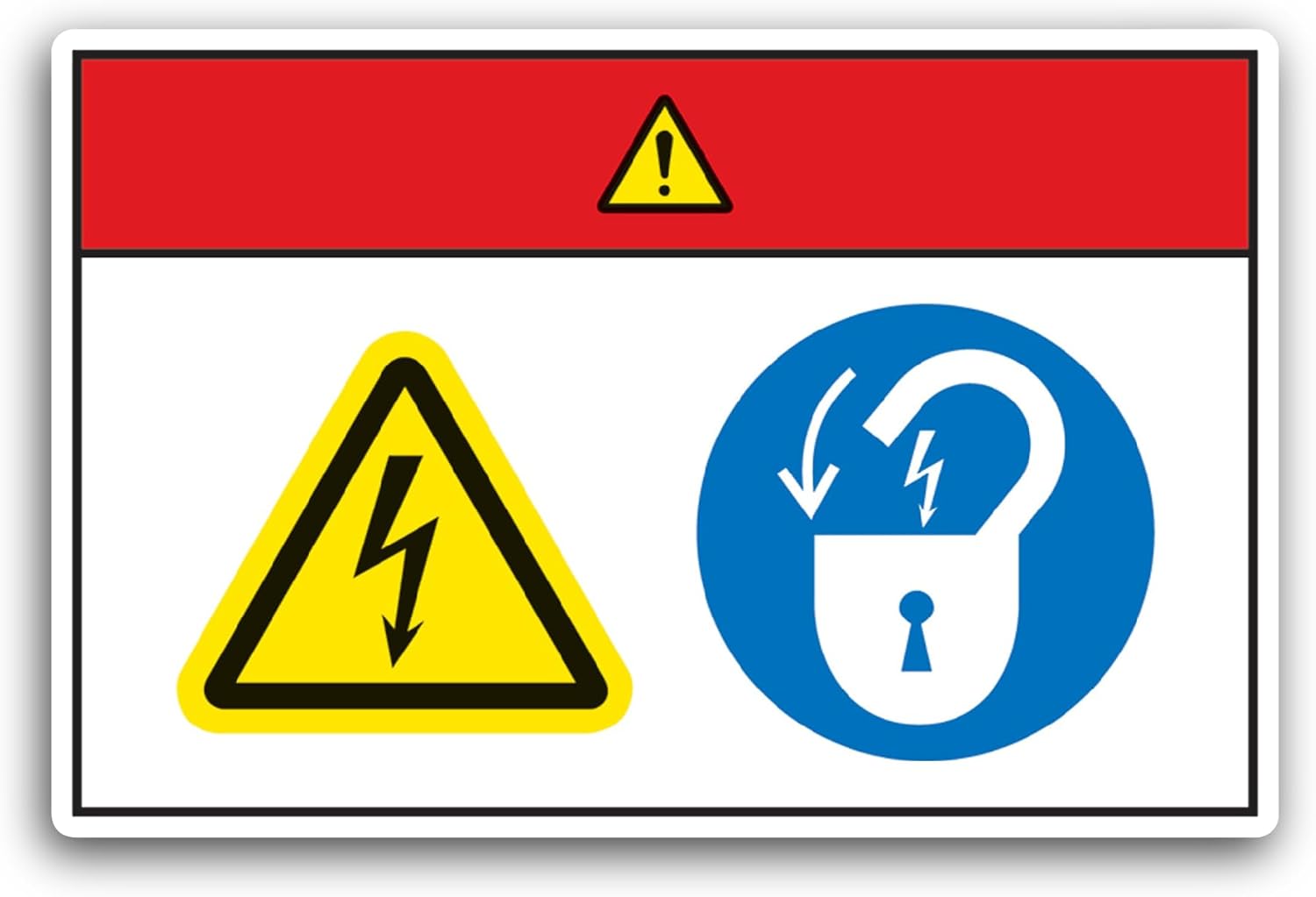 2 (Pieces) 3" and 5" Electrical Warning Sign Sticker, Waterproof Vinyl Decals for Many Purpose Like Cars, Trucks, Laptops, Phones, Windows and More