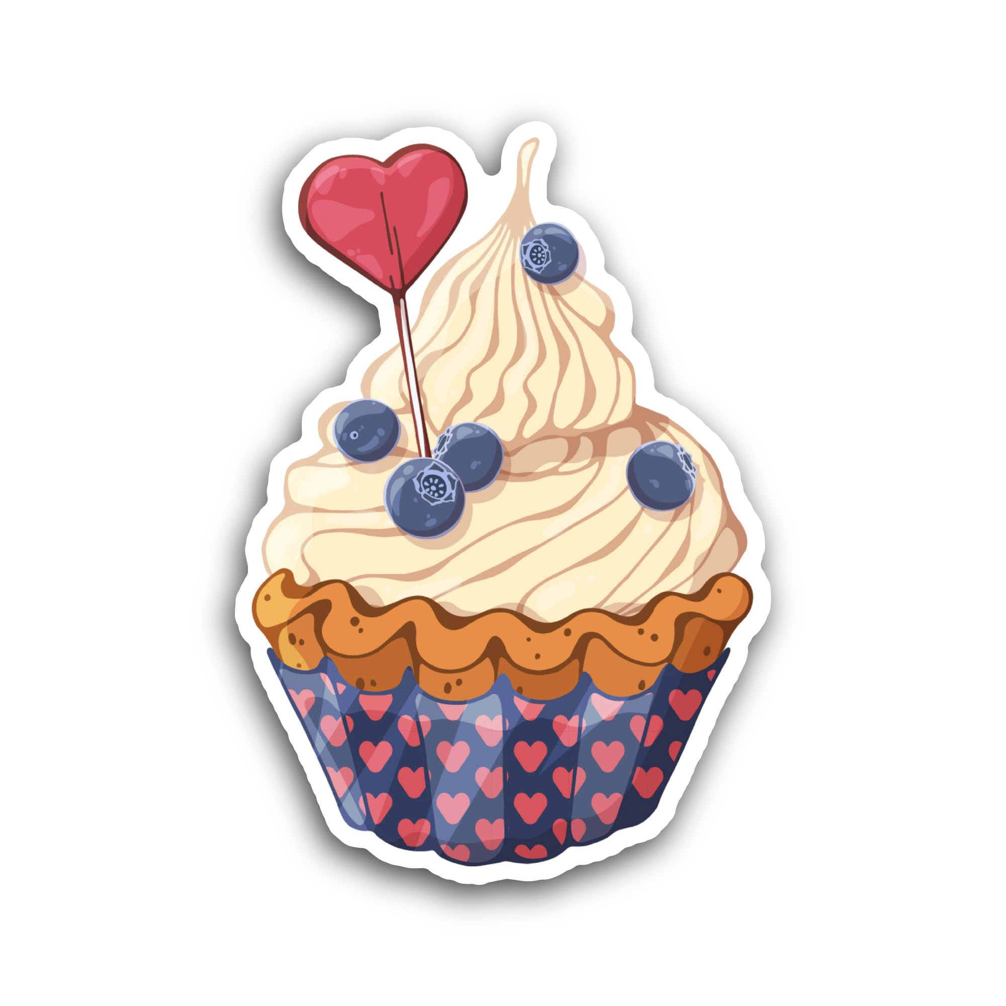 2 (Pieces) 3" and 5" Cupcake with Cream Sticker, Waterproof Vinyl Decals for Many Purpose Like Cars,