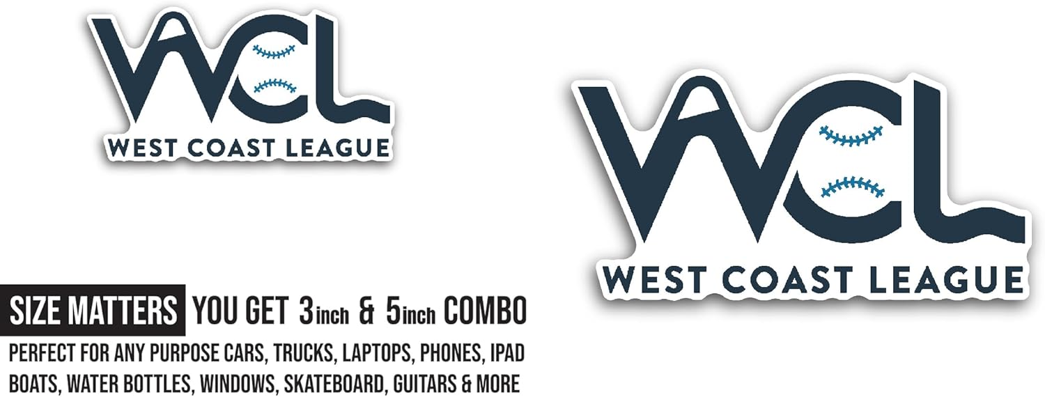 2 (Pieces) 3" and 5" West C0ast League Sticker, Waterproof Vinyl Decals for Many Purpose Like Cars, Trucks, Laptops, Phones, Windows and More